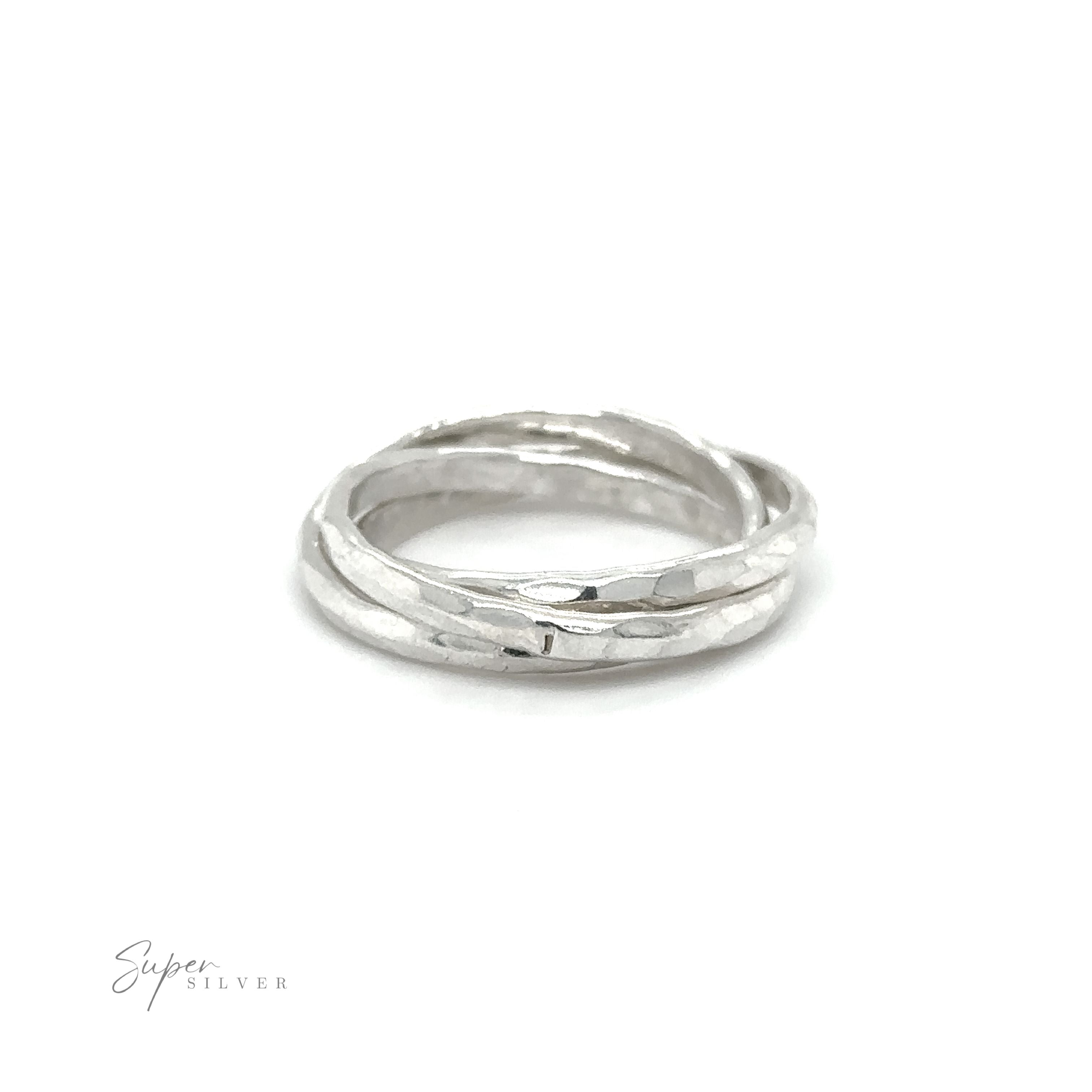 2mm Hammered Triple Rolling Ring.