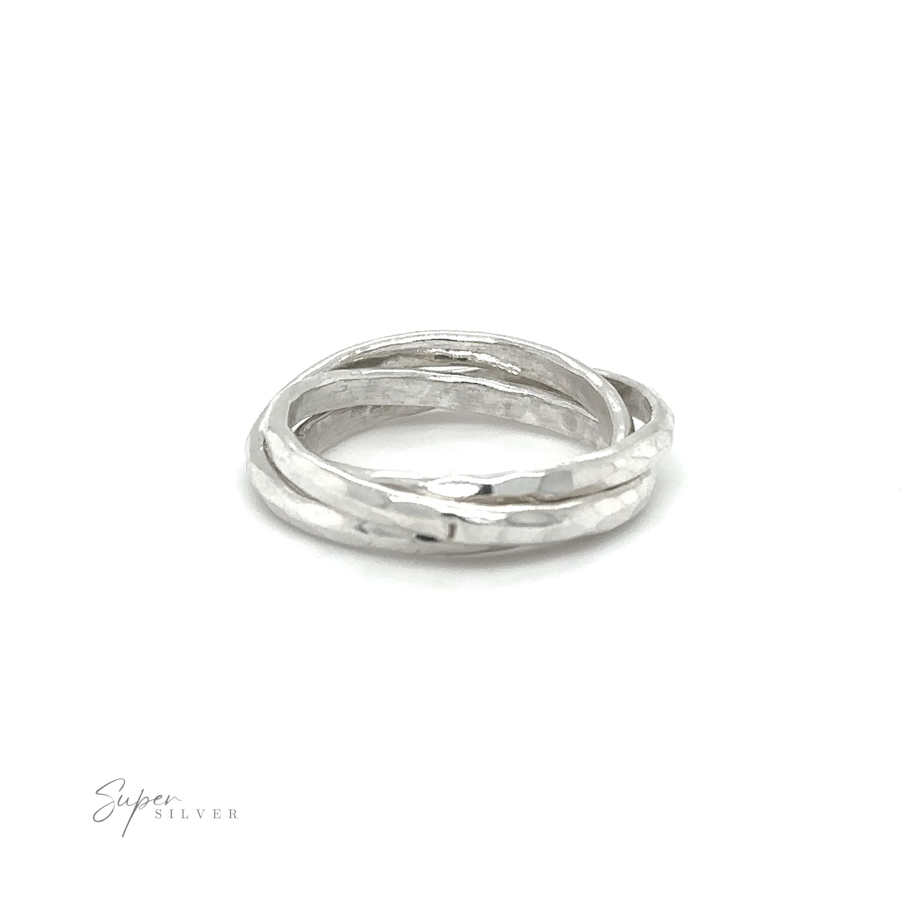 2mm Hammered Triple Rolling Ring.
