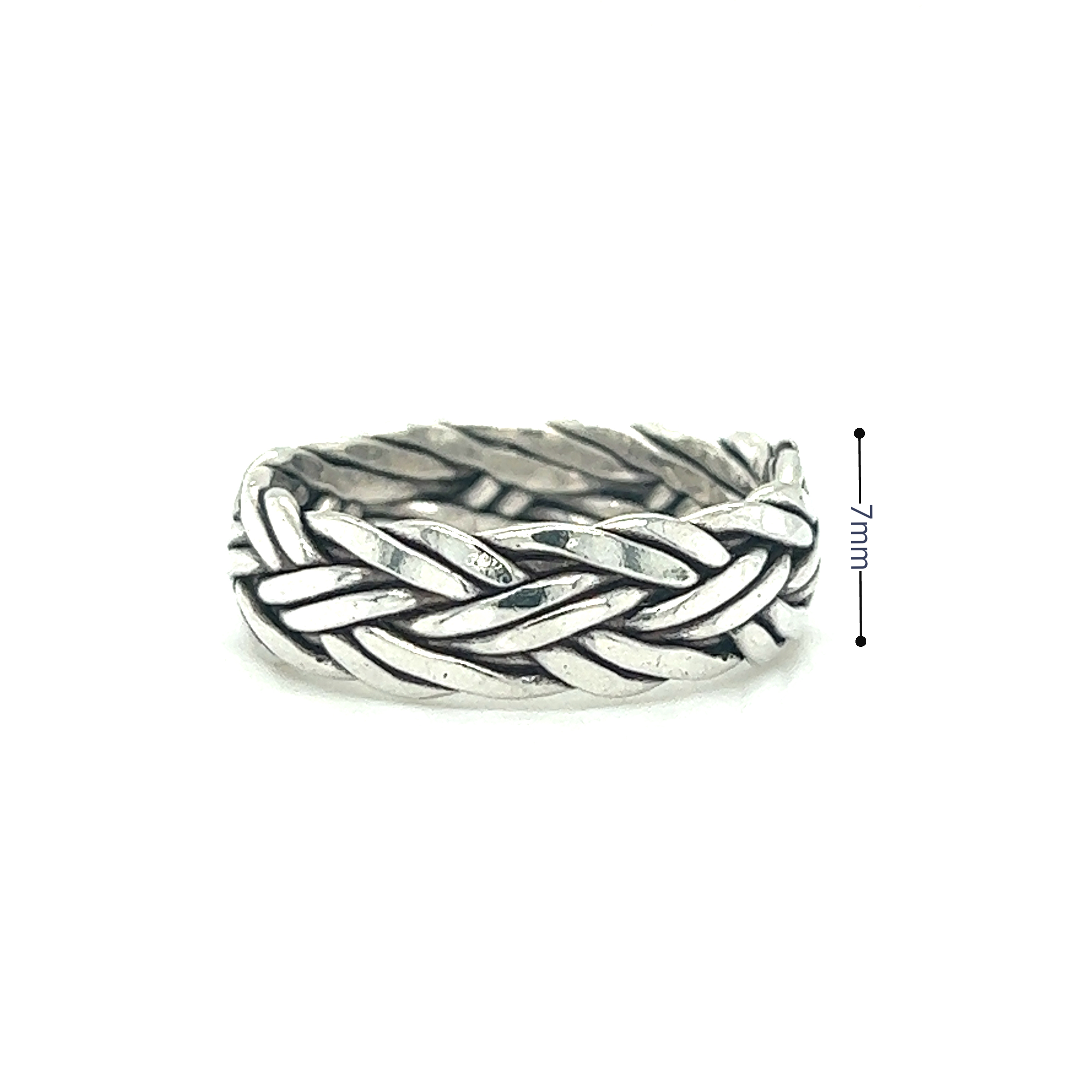 STAINLESS STEEL newest SILVER BLACK BRAIDED RING