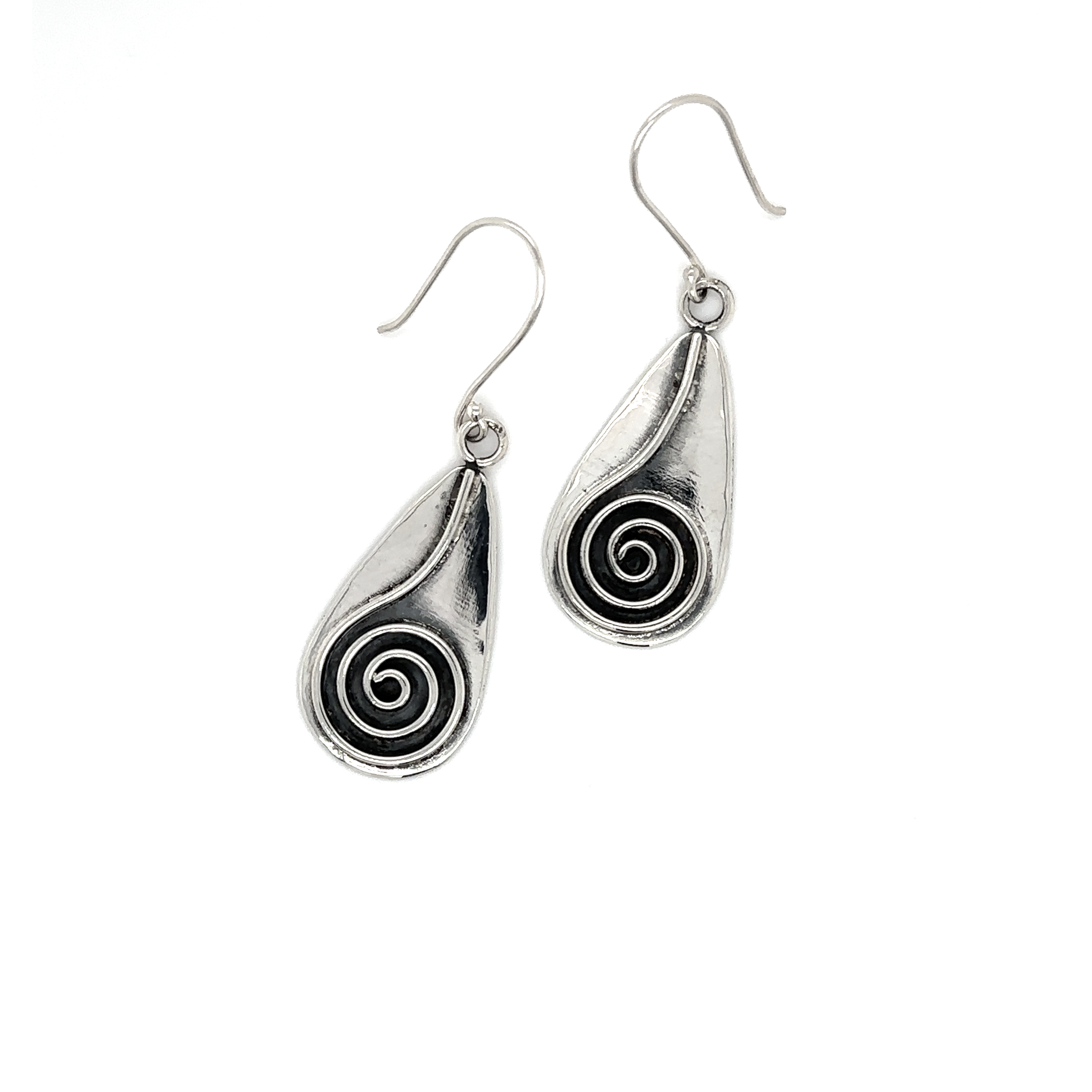 Silver spiral earrings clearance