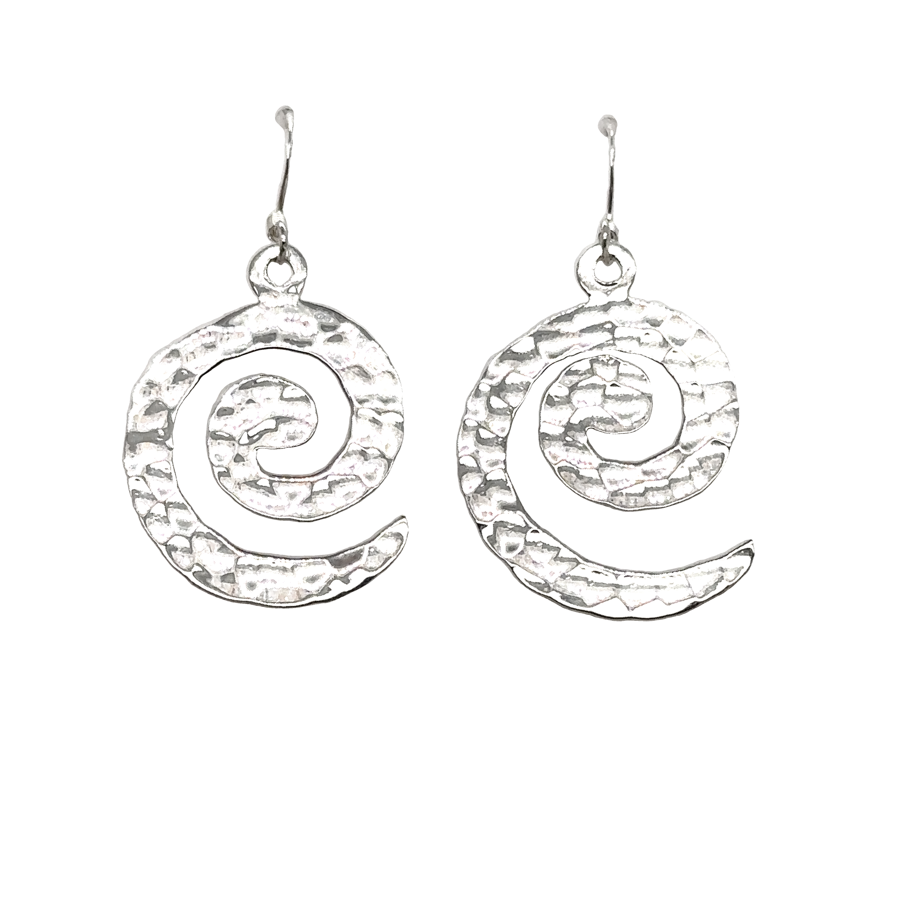Super Silver's Hammered Spiral Earrings are lightweight and elegant.