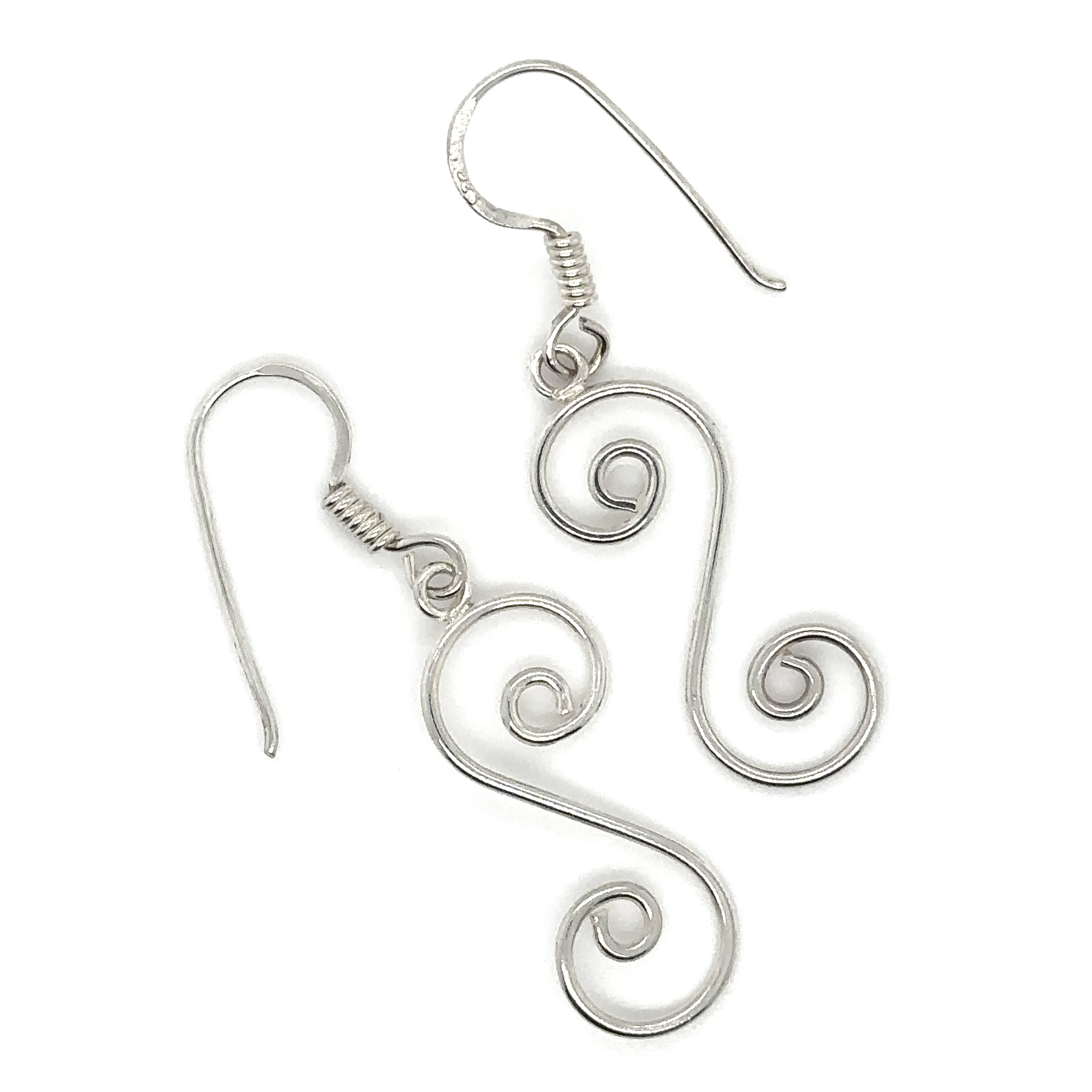 Simple Swirl earrings in .925 Sterling Silver by Super Silver.