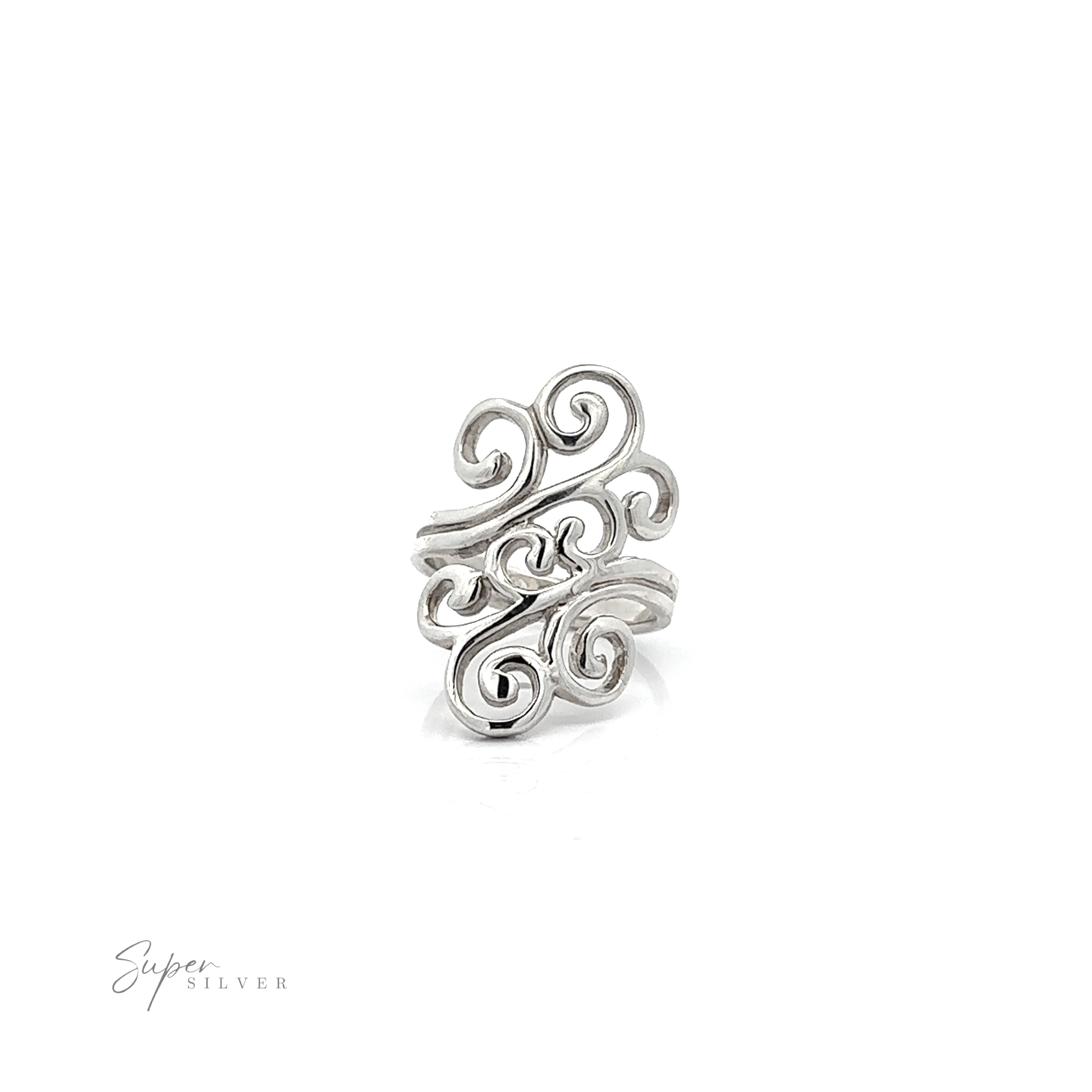 A Freeform Swirl Ring with intricate swirl designs.