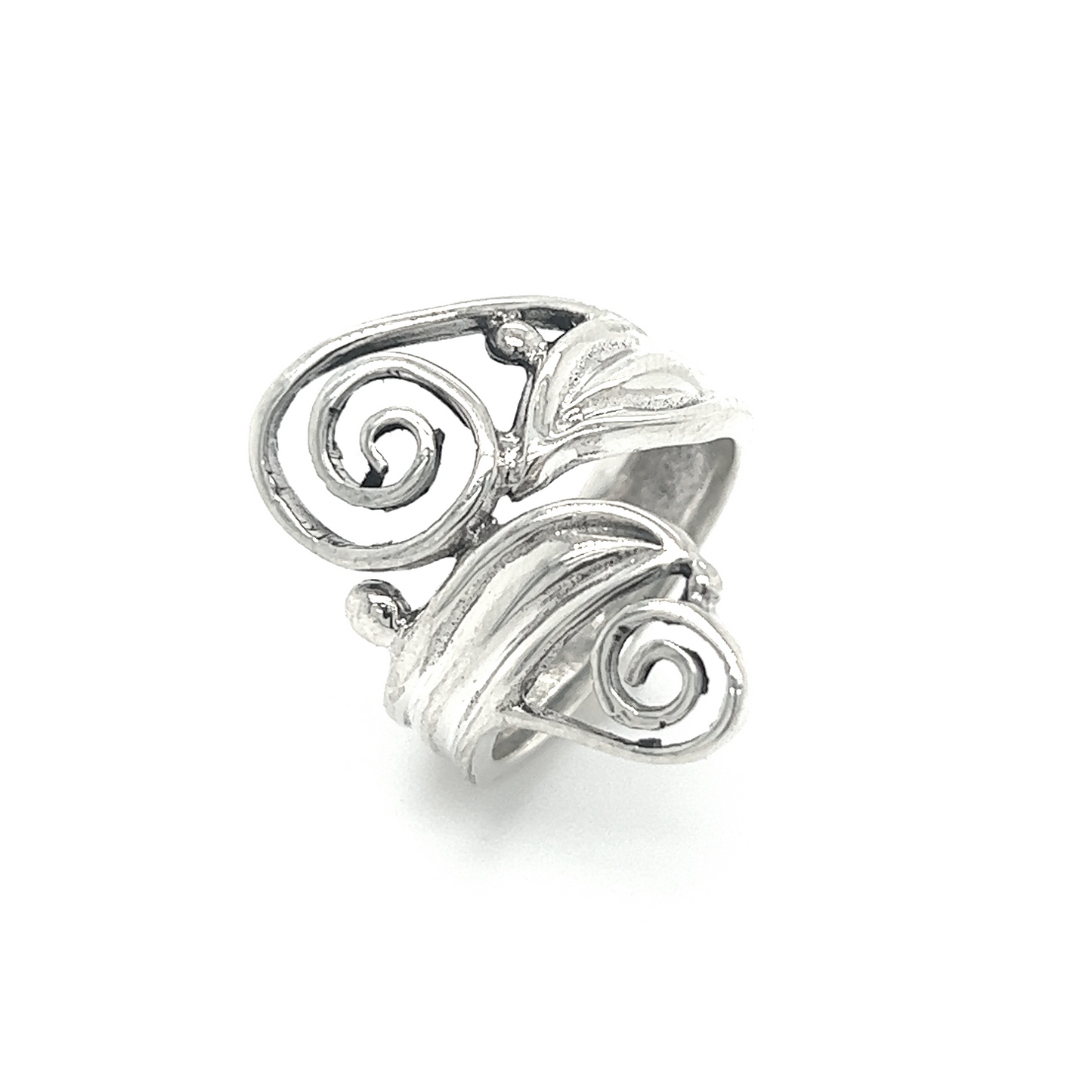 The Freeform Spiral Ring, crafted in a bohemian style, showcases individuality.