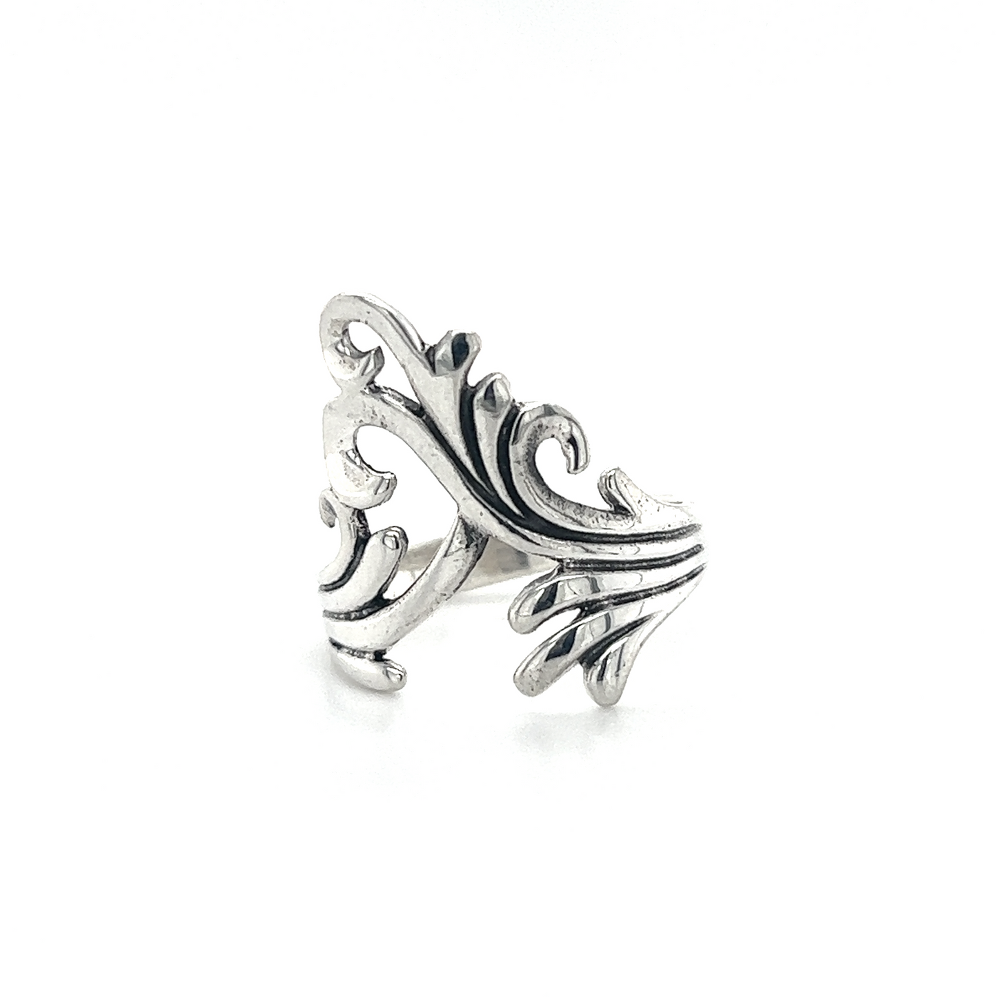 A Statement Freeform Ring by Super Silver, with an ornate design, exuding elegance and unique shape.