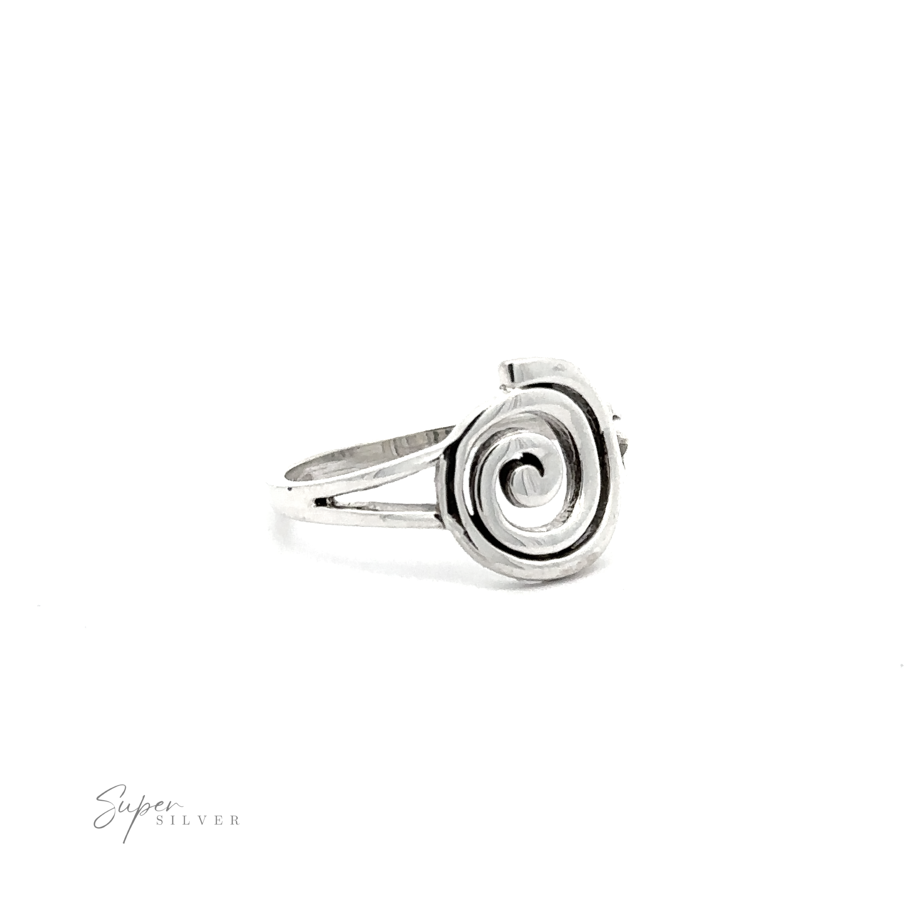 A Spiral Ring with Split Shank Band .925 sterling silver ring.