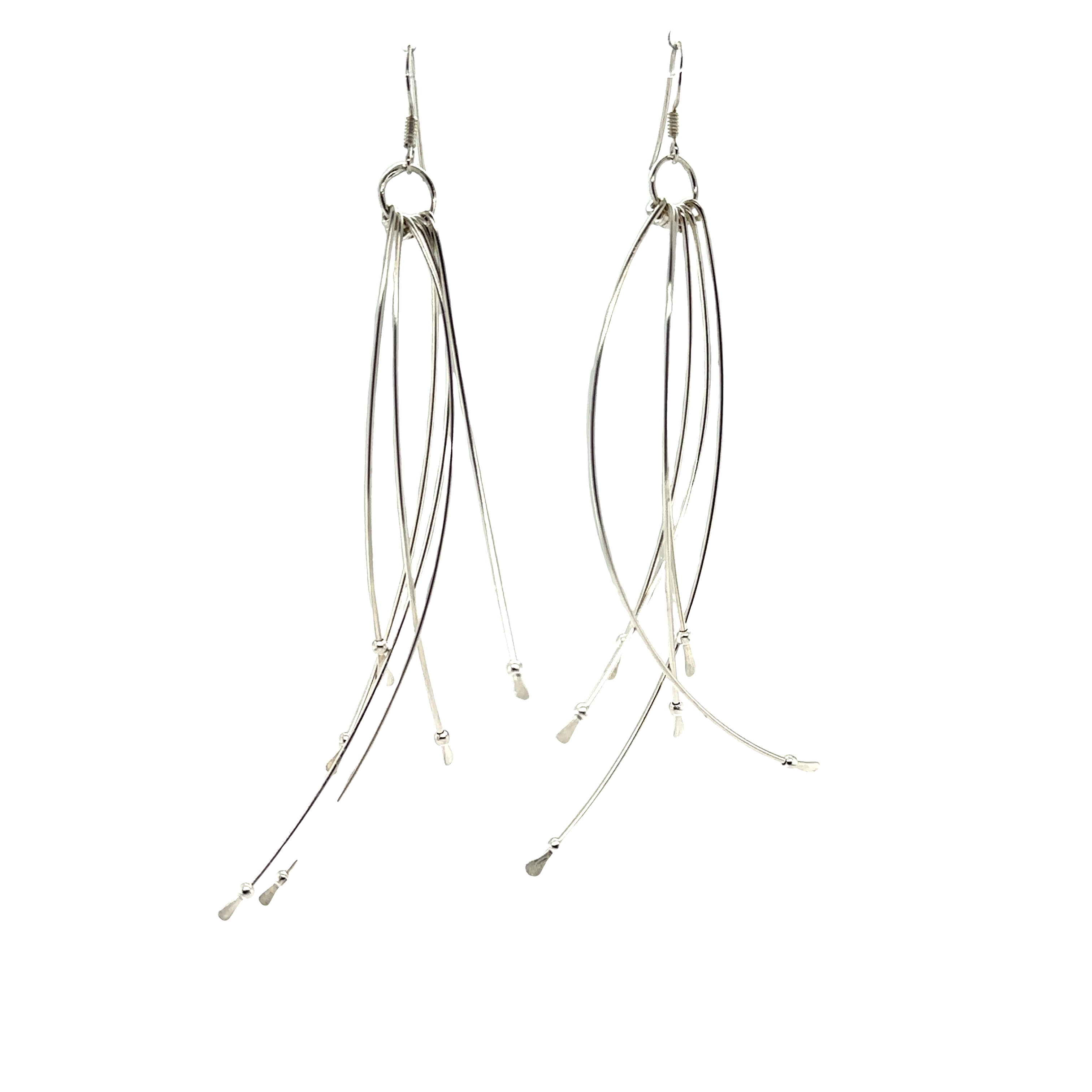Super Silver's .925 Sterling Silver Wire Chandelier Earrings with approximate length.