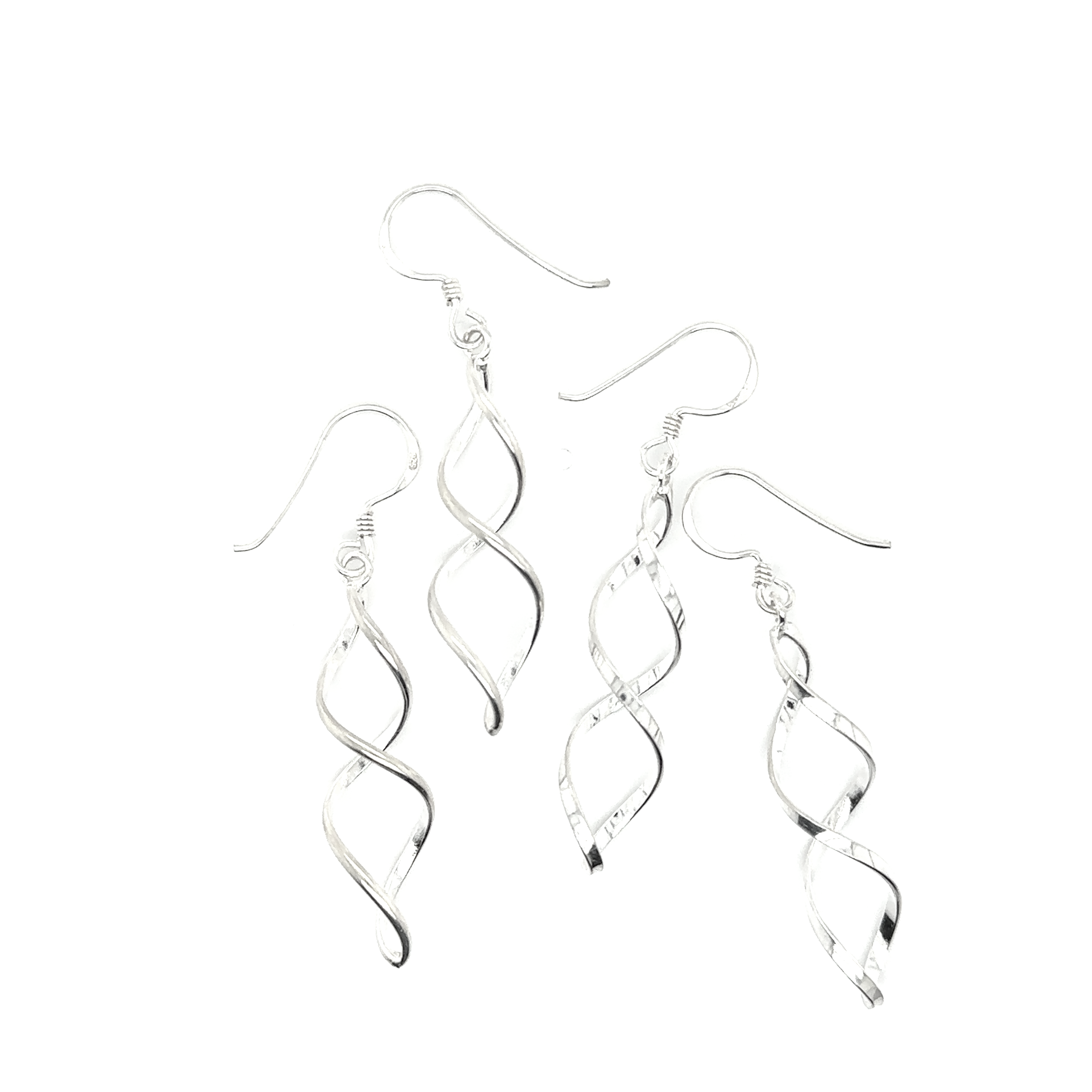A pair of Delicate Twisted Earrings by Super Silver, perfect for everyday wear.