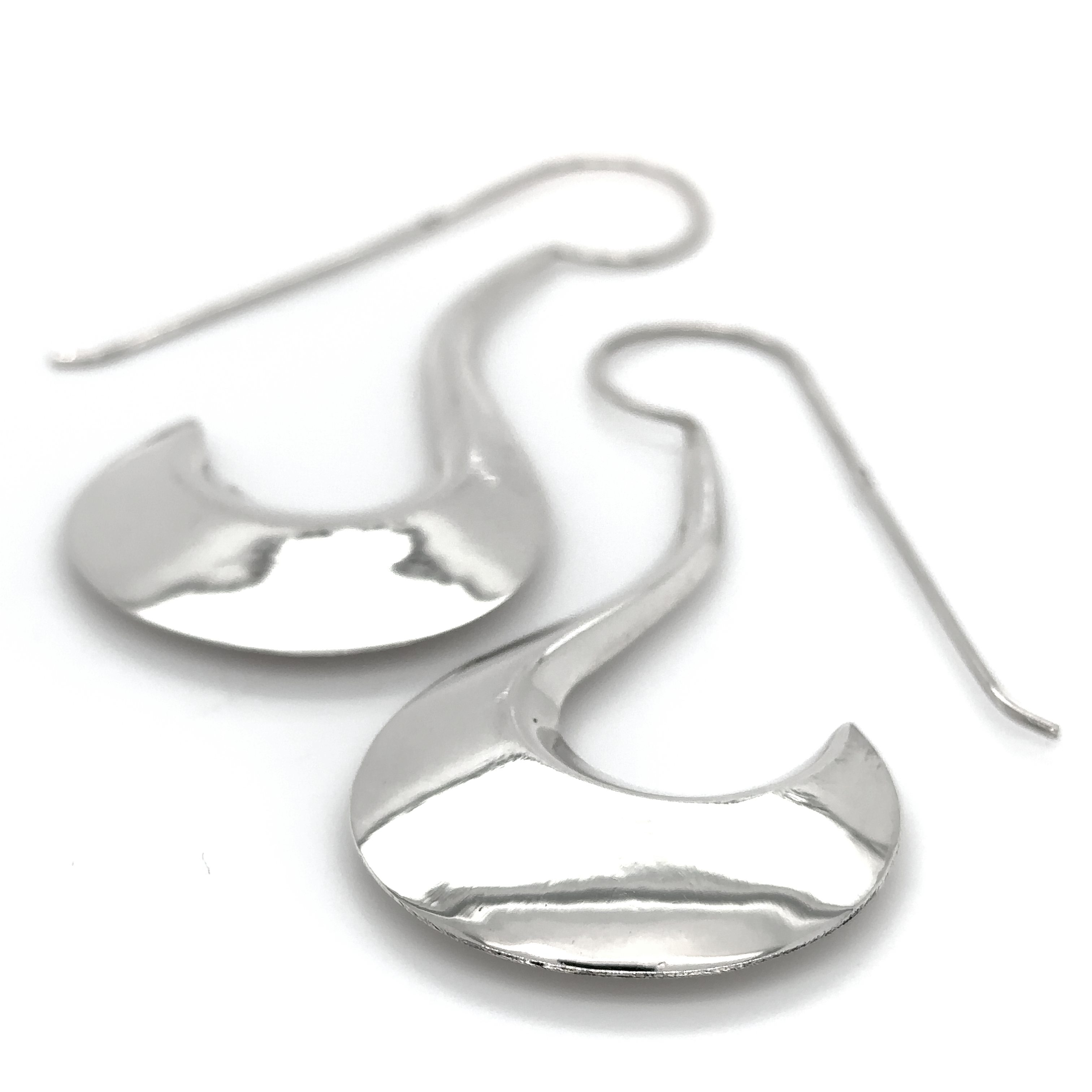 A pair of Victorian Style Curved Earrings, measuring 3 inches in length.