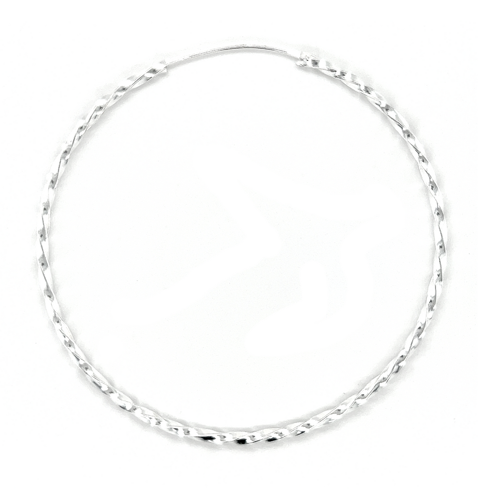 70mm Twisted Hoops on a white background.