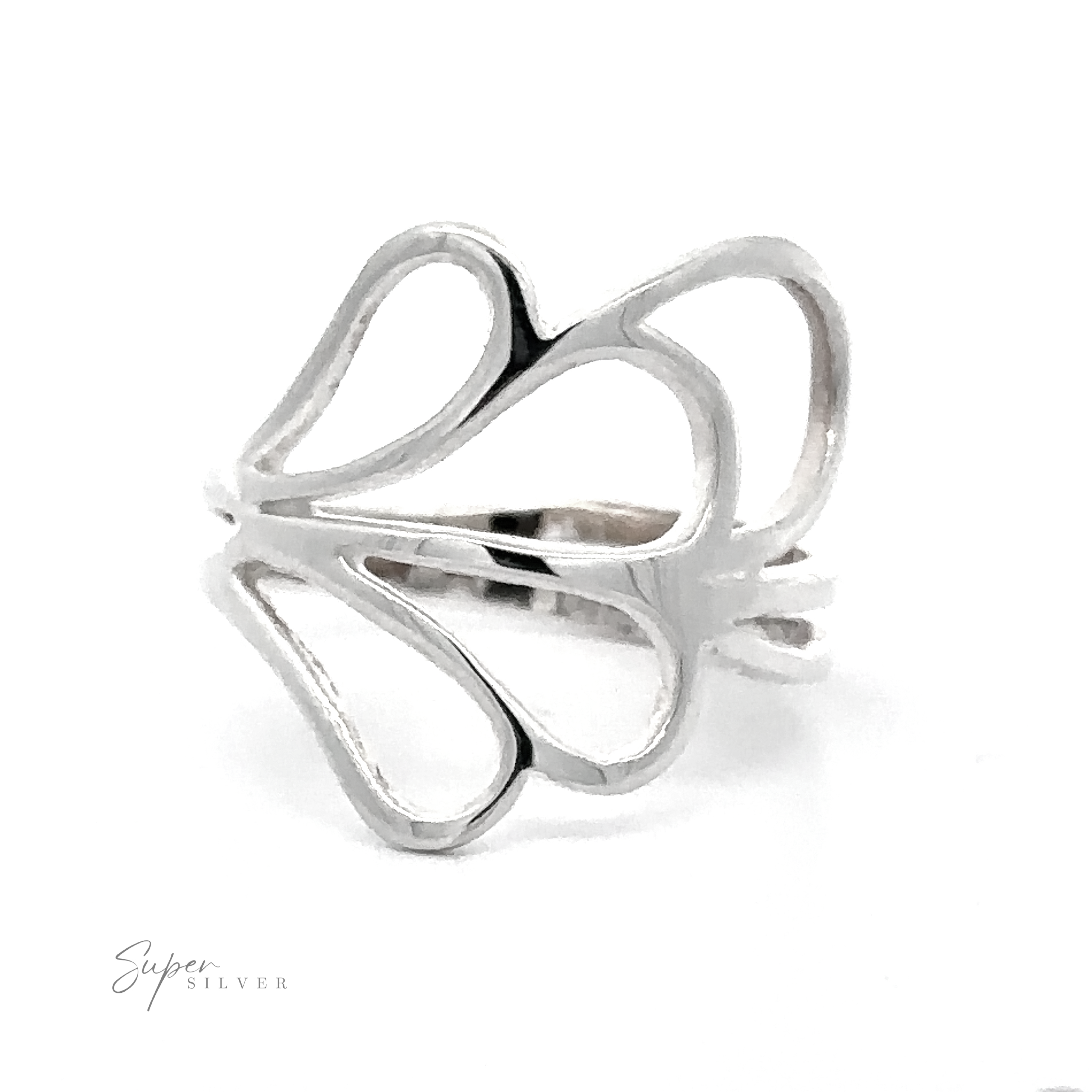 A Simple Open Freestyle Ring with an open style flower design, perfect for everyday wear.