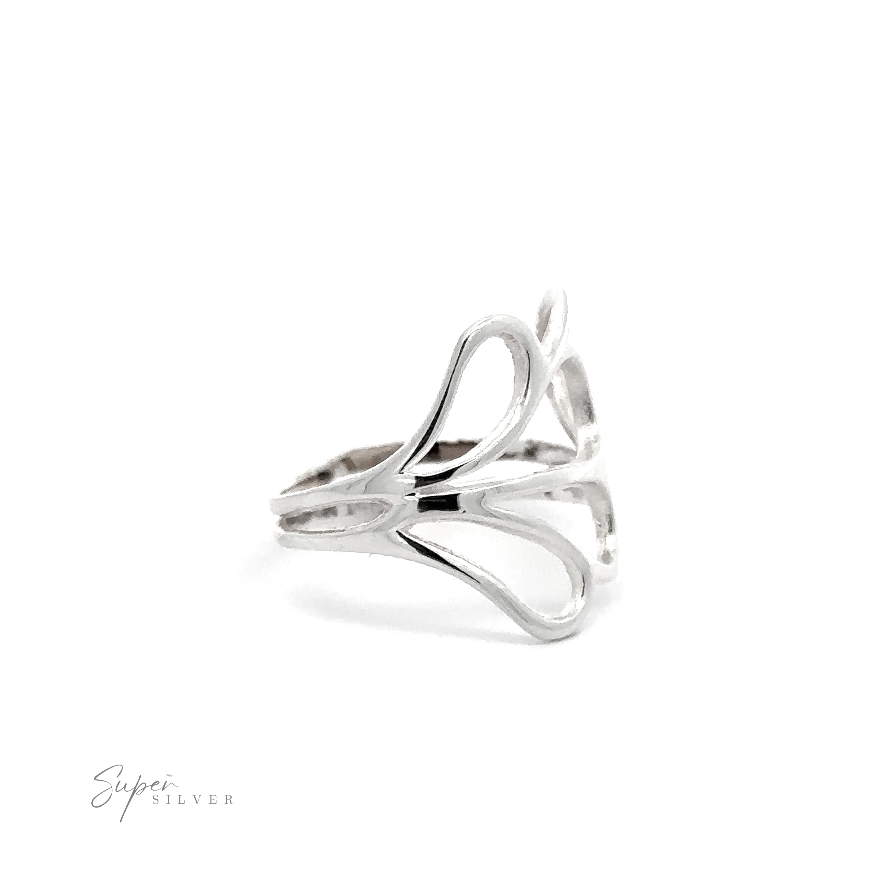 An open style Simple Open Freestyle Ring with a delicate flower design, perfect for everyday wear.