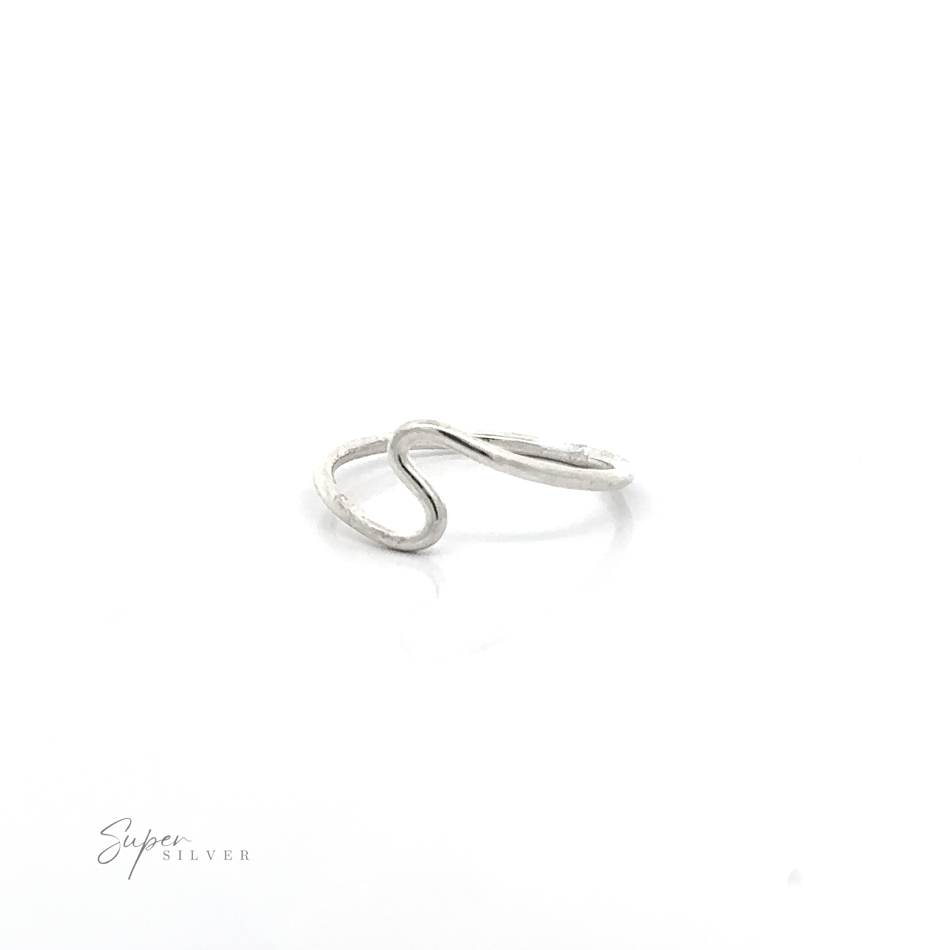 A Silver Wavy Band sterling silver ring.