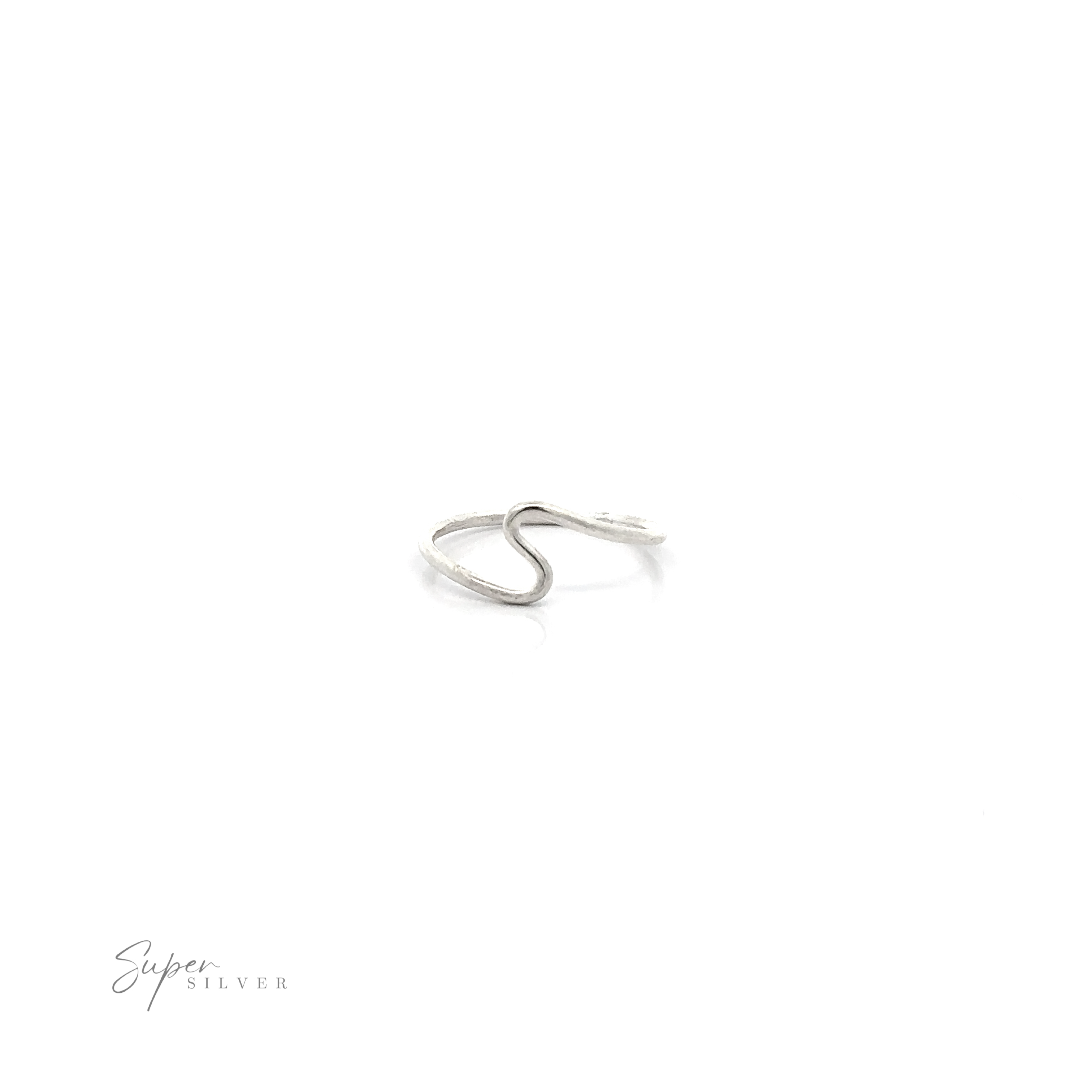 A Silver Wavy Band ring.