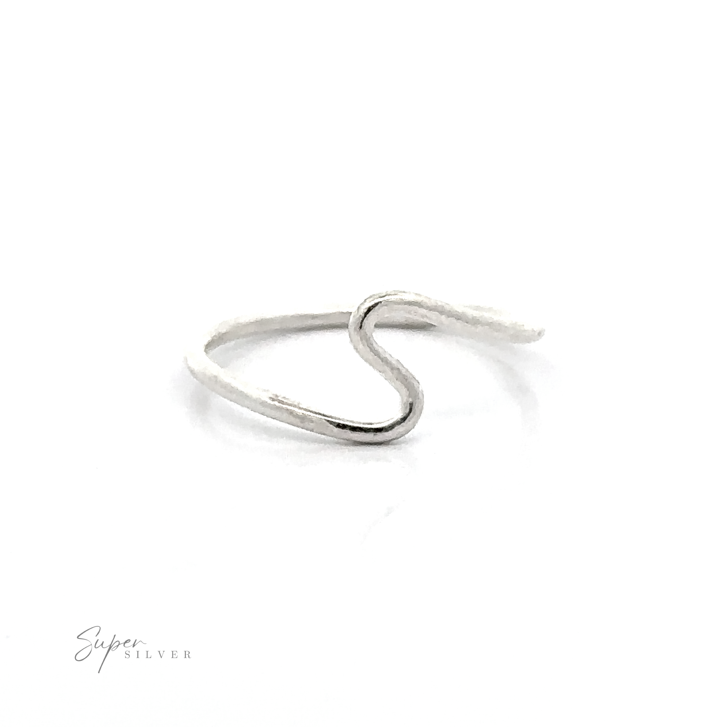 A sterling silver ring with a Silver Wavy Band.
