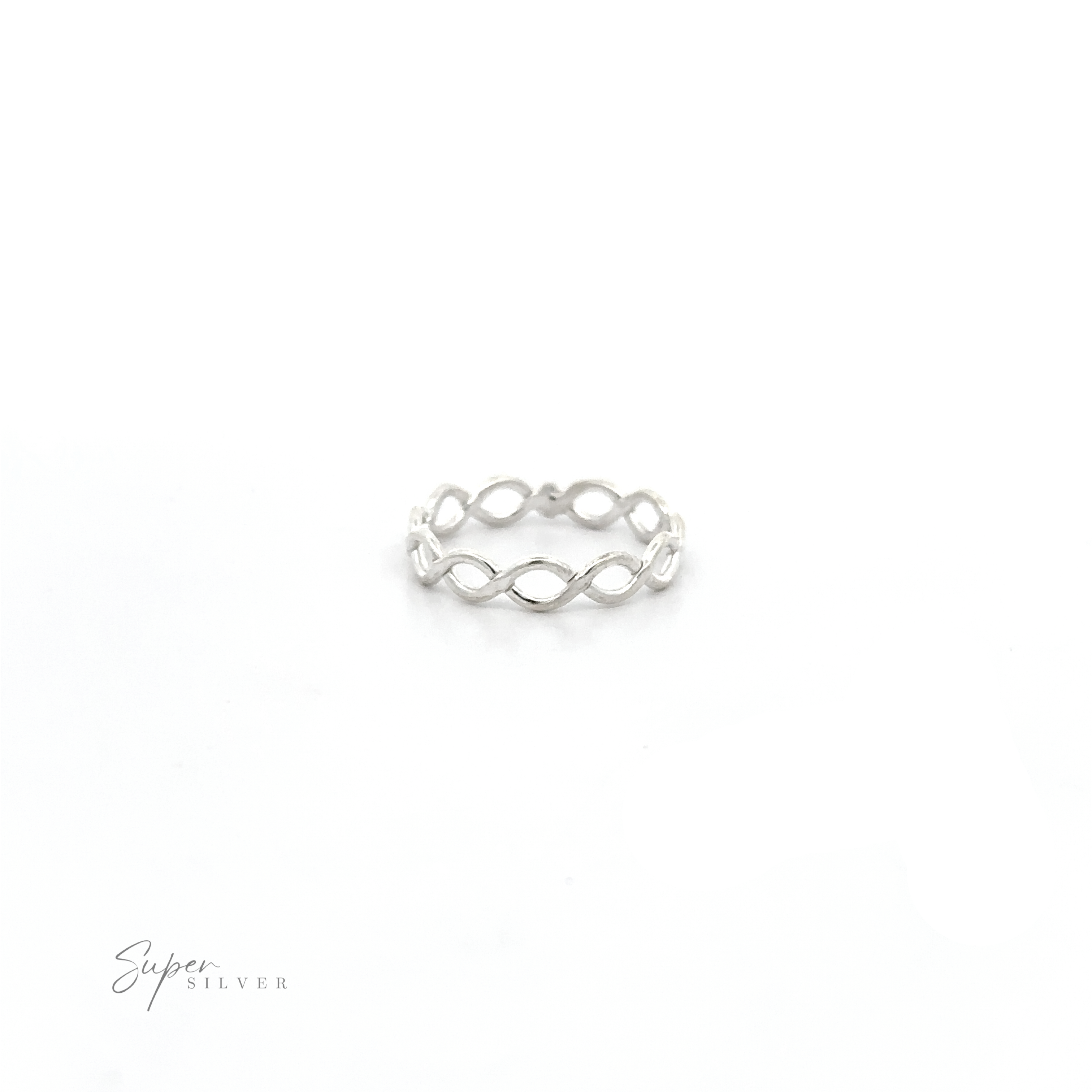 A Simple Weave Band with a sparkling diamond in the middle.