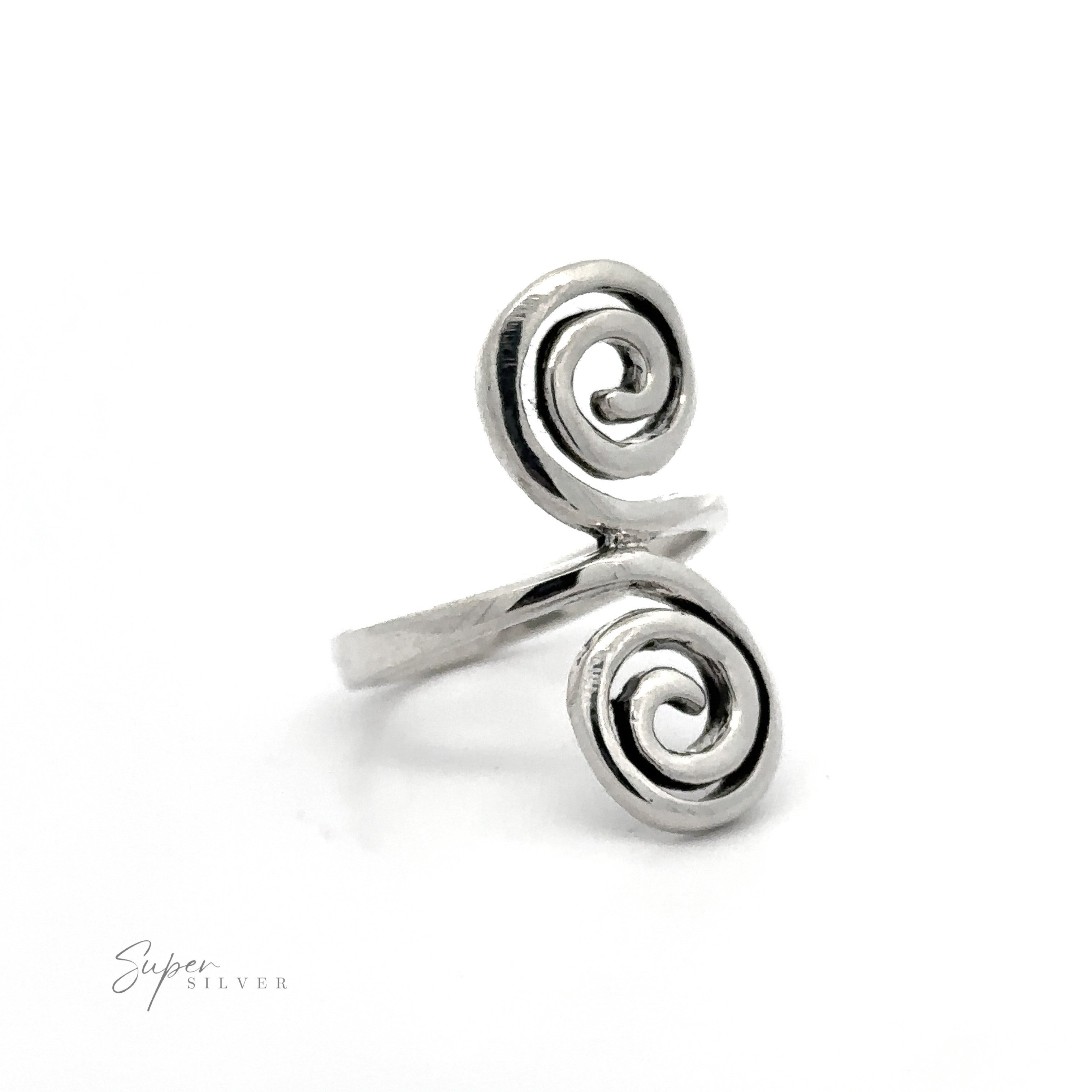 A Double Swirl Ring with a Celtic spiral design.