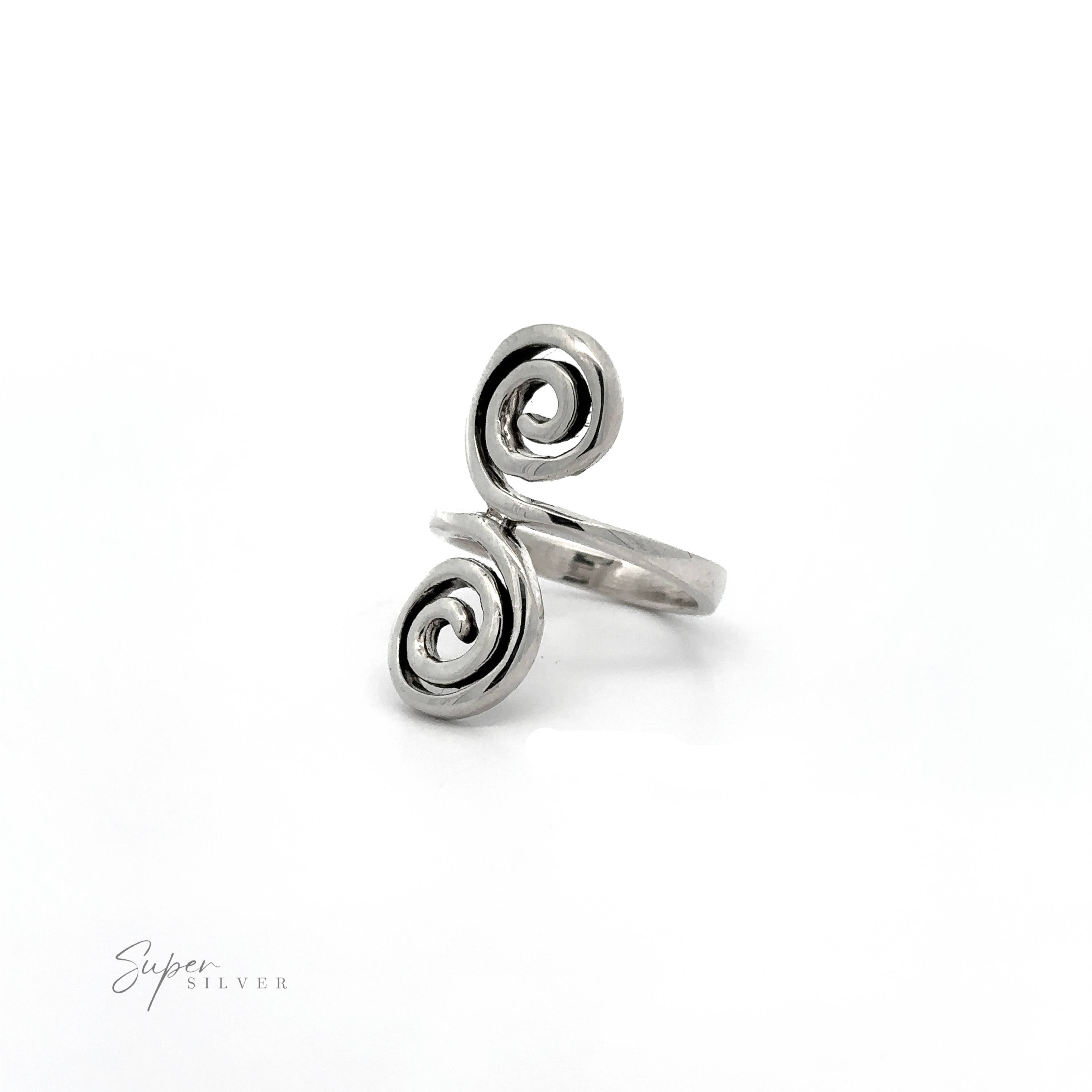 A Double Swirl Ring with a Celtic spiral design.