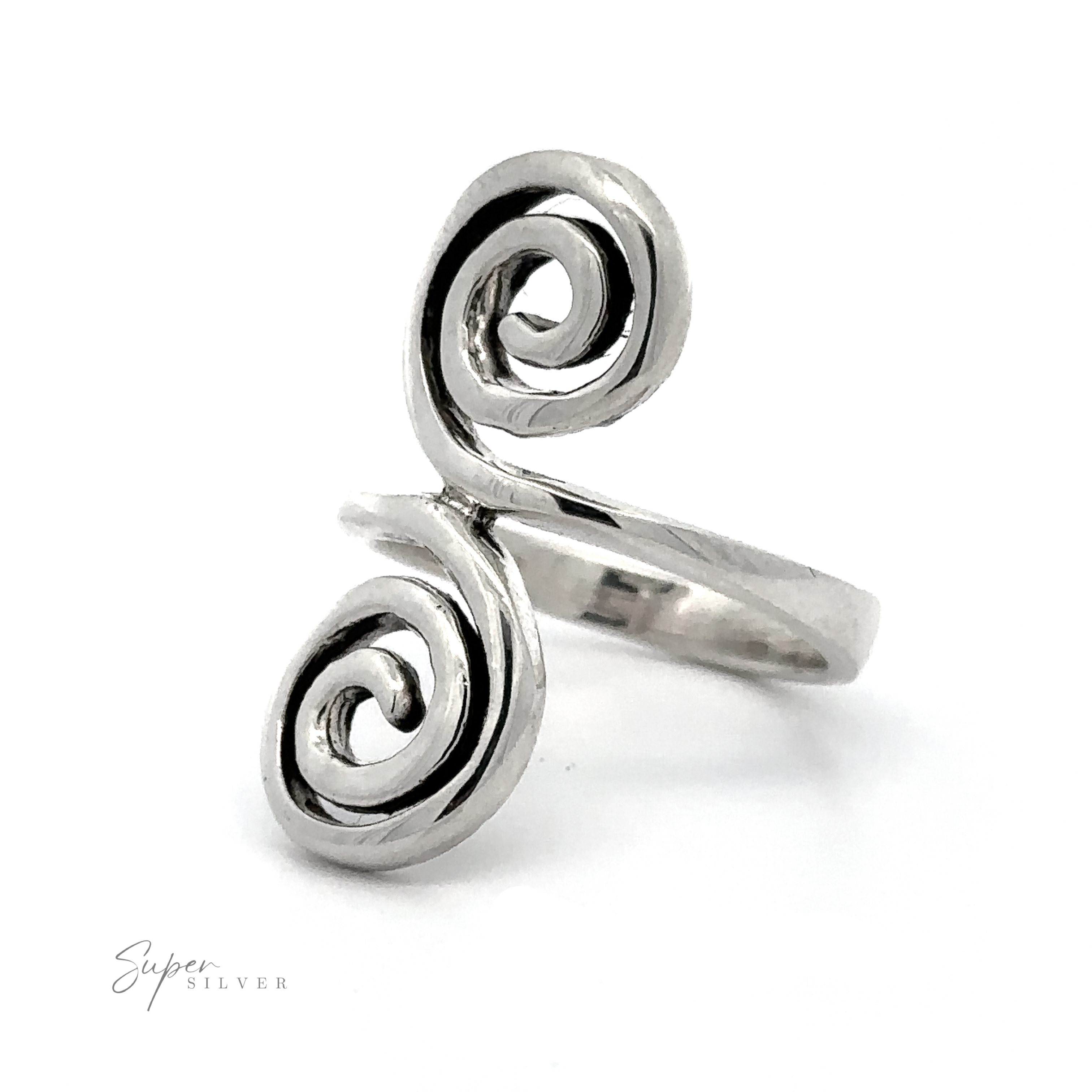 Sterling Silver Wire Wrapped Double Spiral Toe Ring