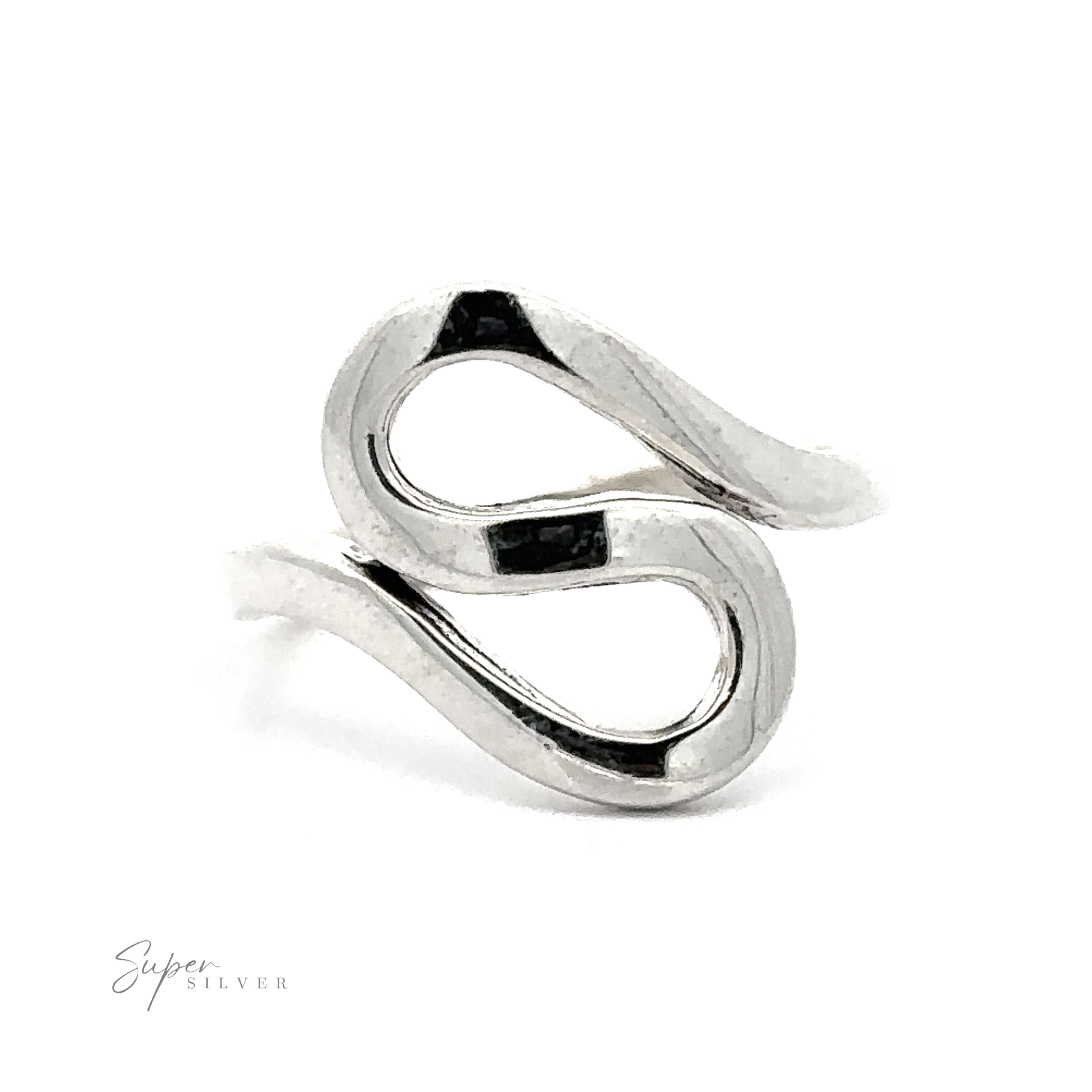 A Sterling Silver Squiggle Ring with a squiggle pattern.