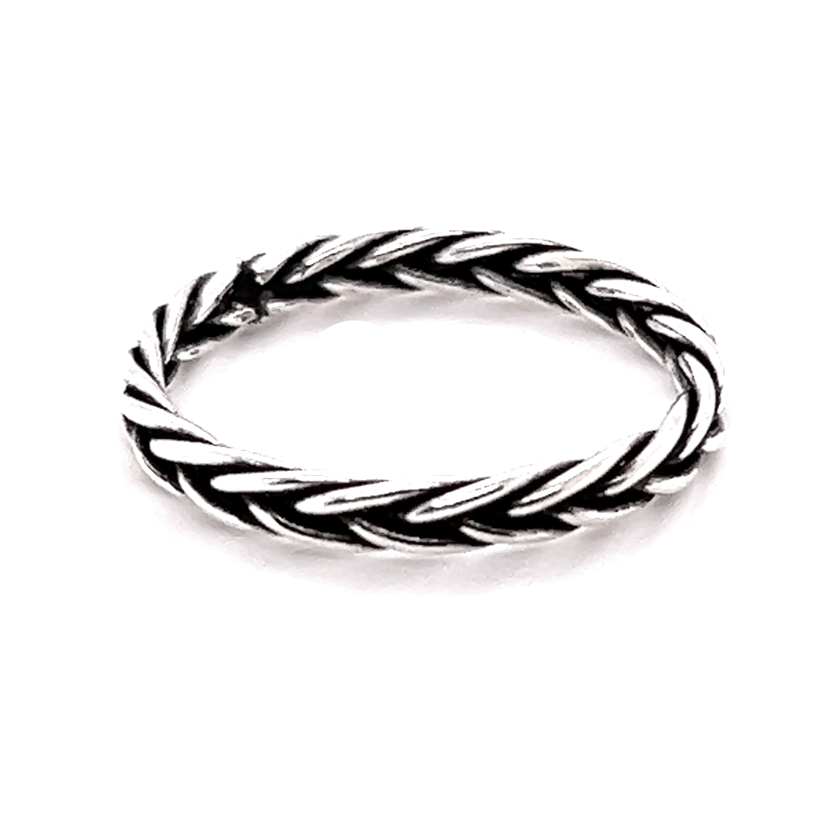A minimal Double Braided Band Ring with an earthy twist on a white background.