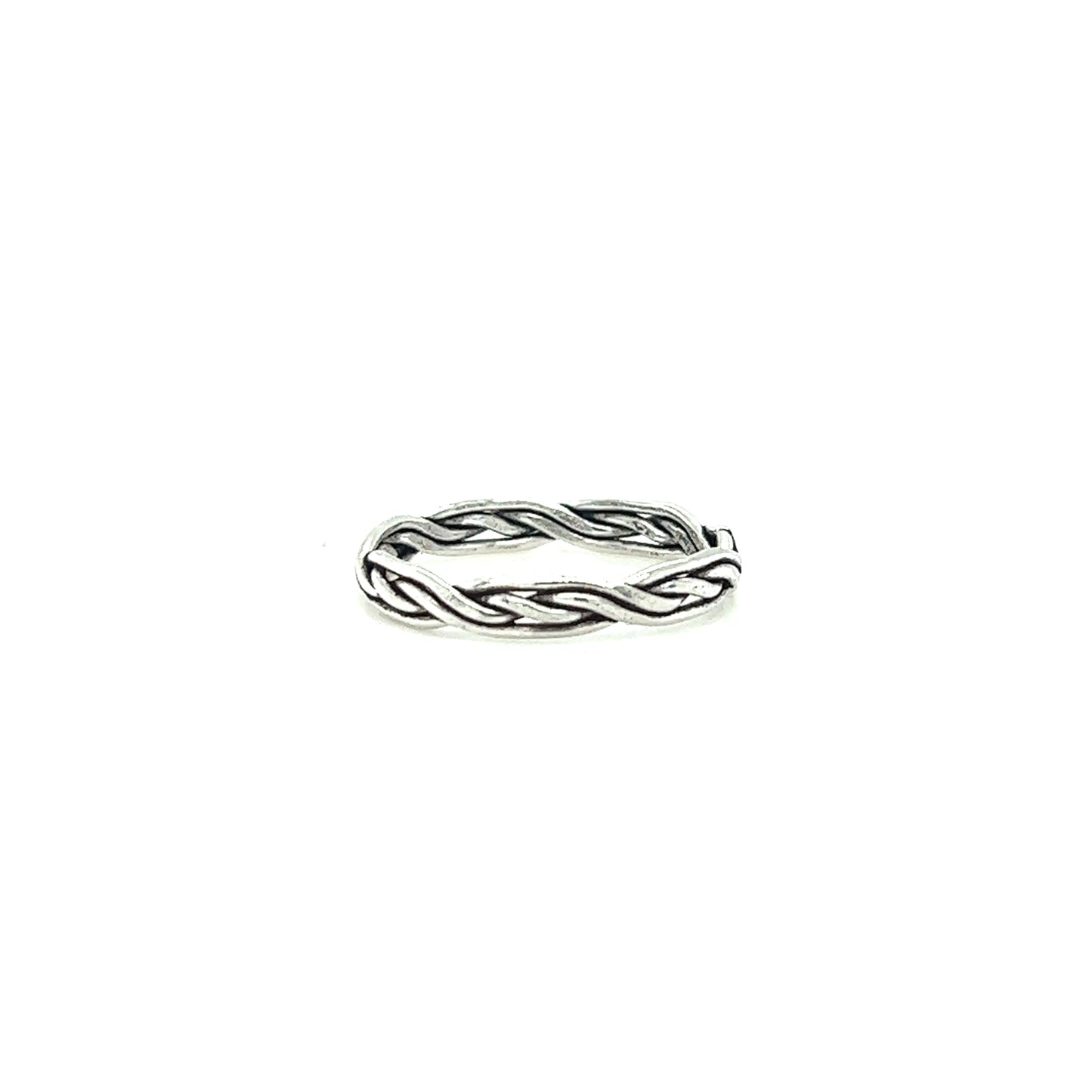 A Sleek Braided Band silver ring from Super Silver.