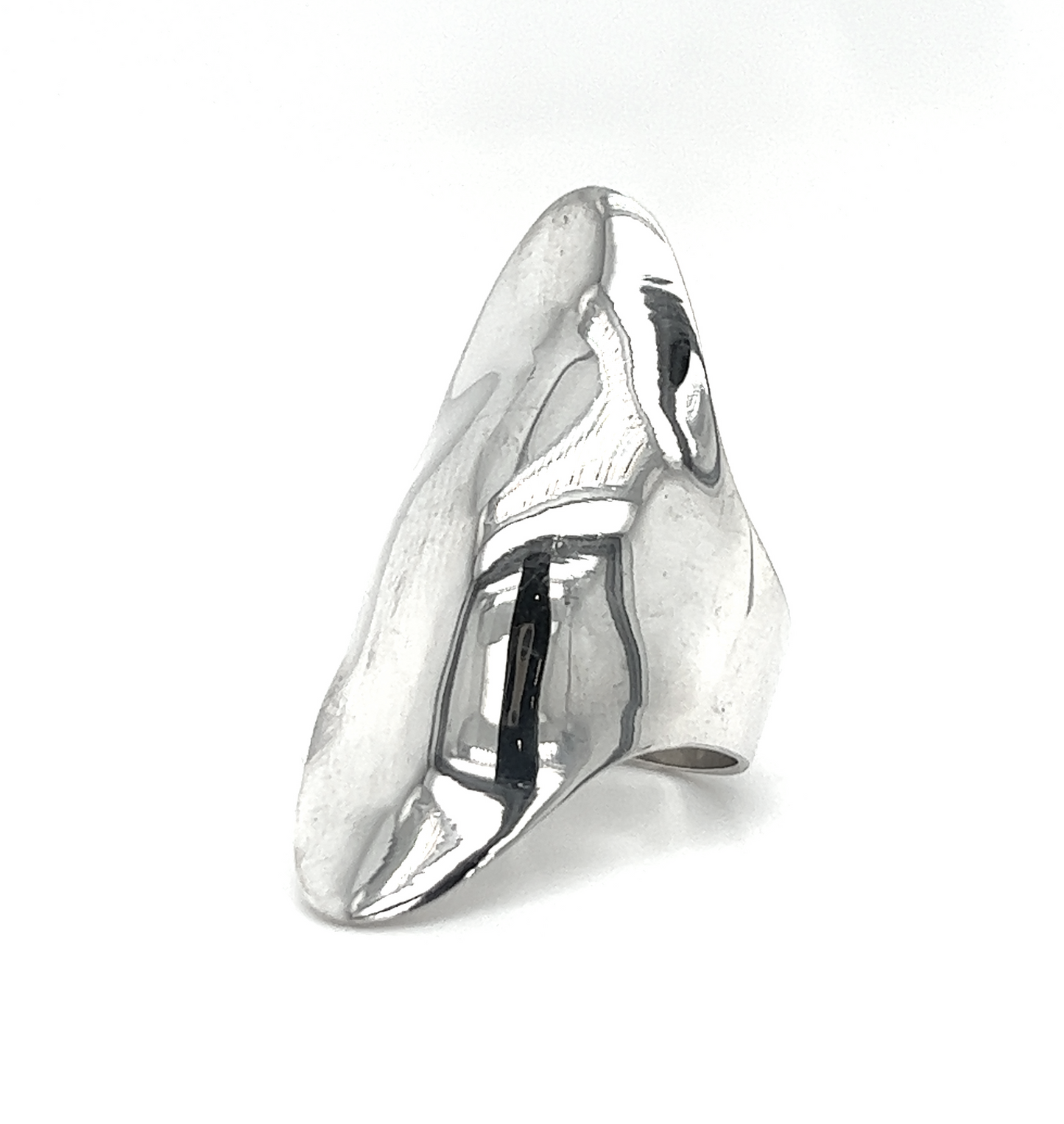 A statement Large Shield Ring on a white background.