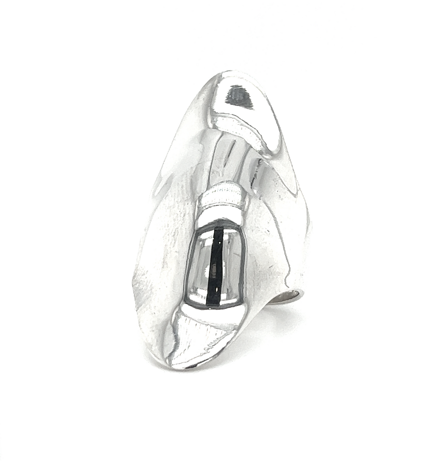 
                  
                    A statement Large Shield Ring with boho allure, showcased on a white background.
                  
                