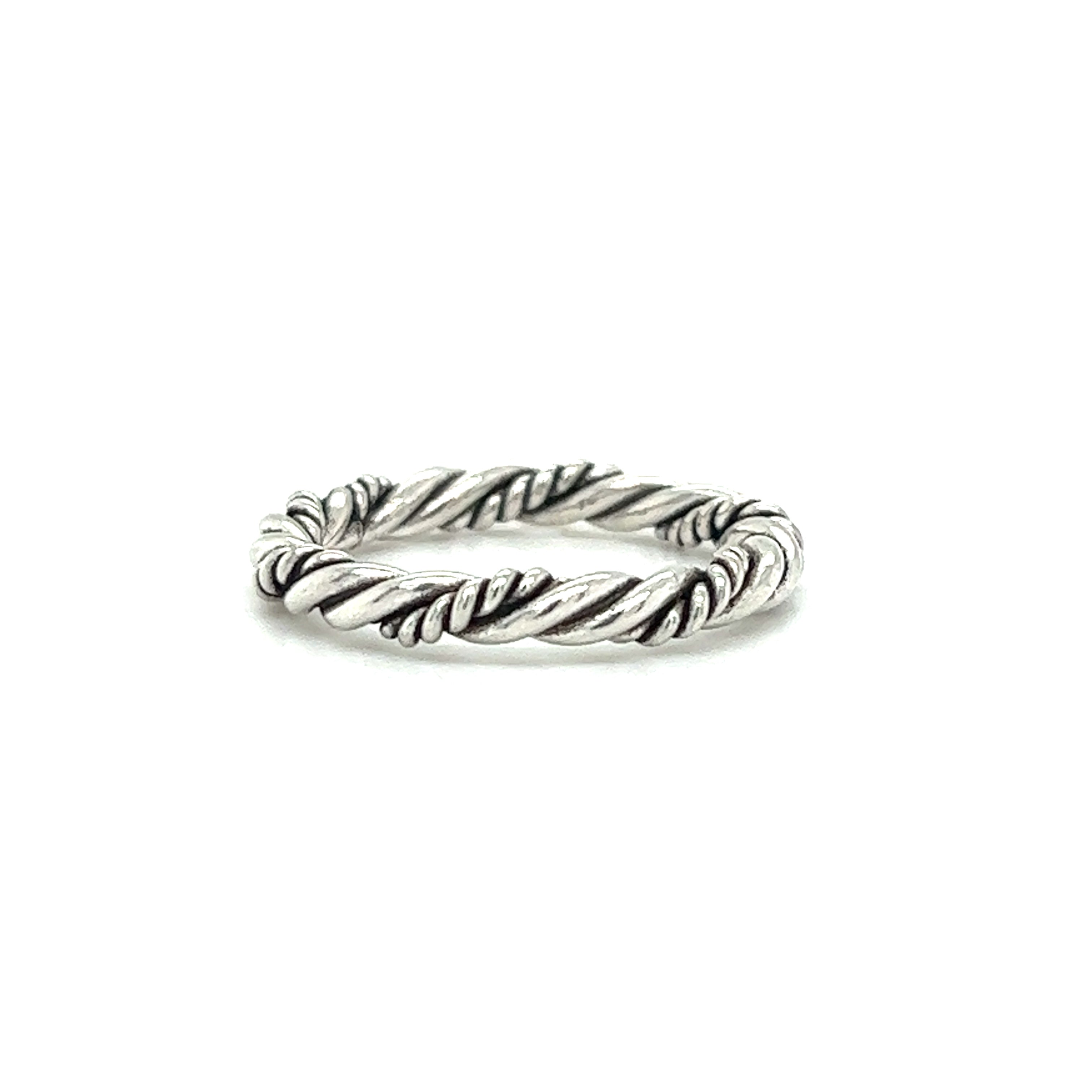 A Super Silver Double Strand Twisting Ring with an entwining braided design.