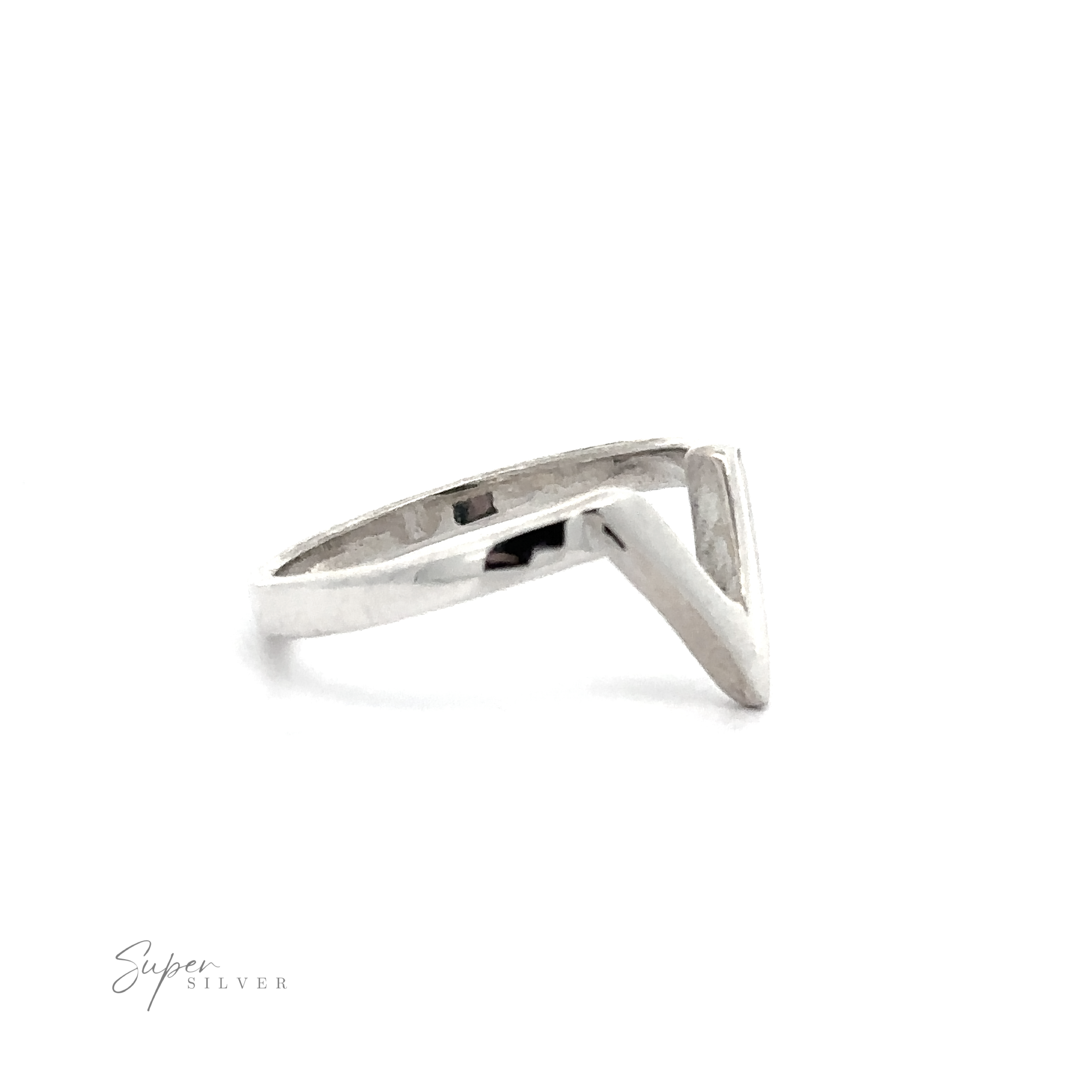 A stacking Simple "V" Shape Ring made of sterling silver.