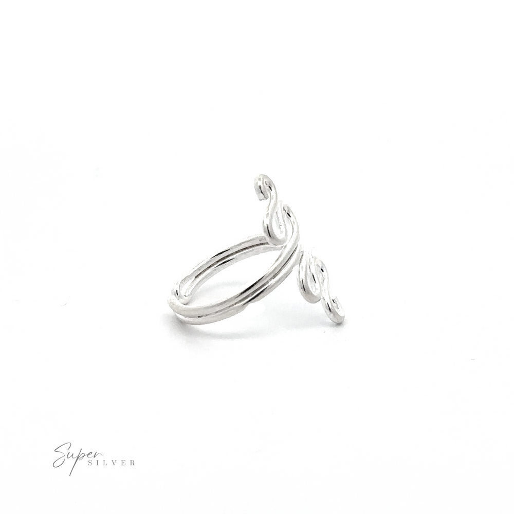 
                  
                    Squiggly Adjustable Toe Ring with a twisted design and small loops, displayed against a white background.
                  
                