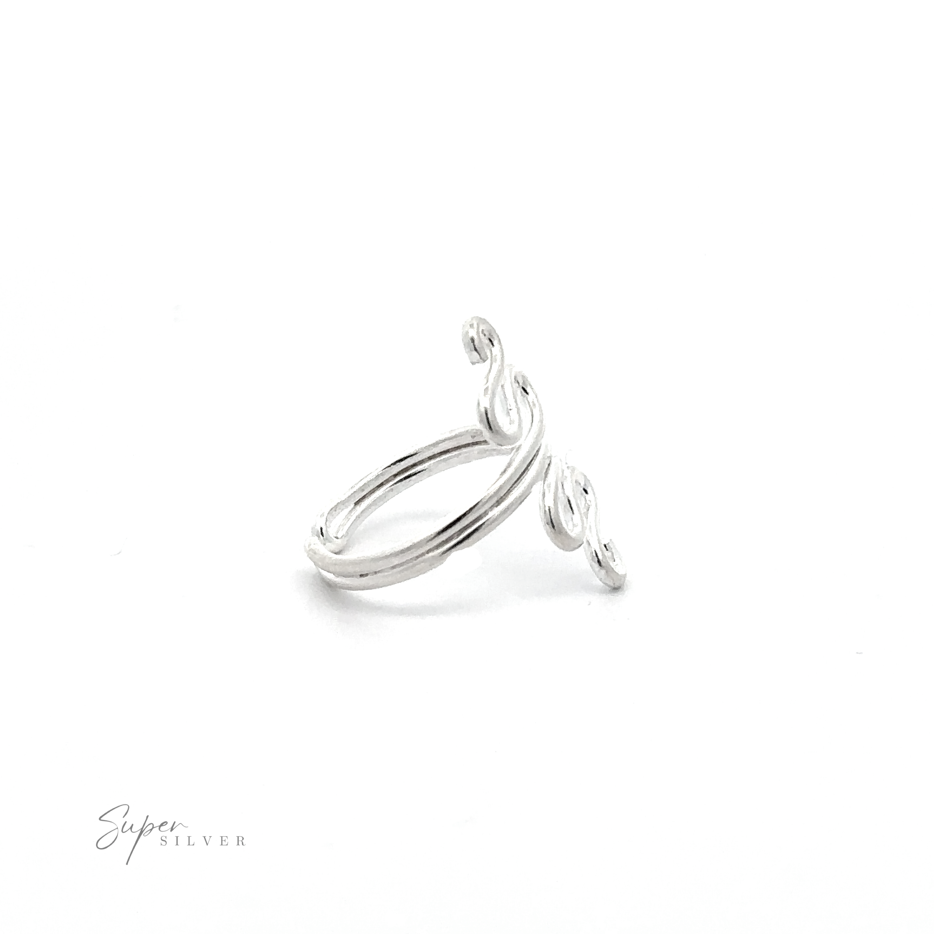 Squiggly Adjustable Toe Ring with a twisted design and small loops, displayed against a white background.