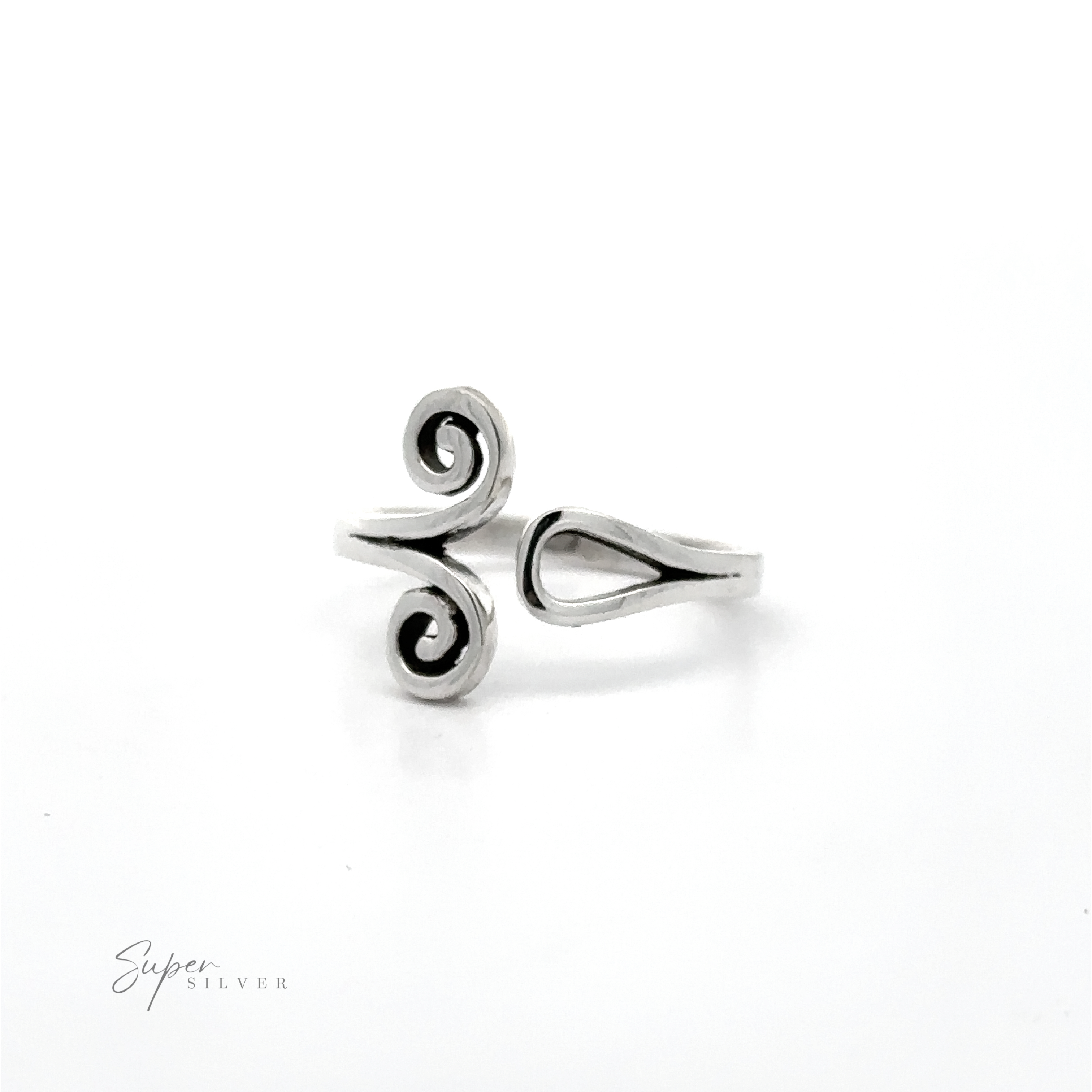 A contemporary chic Adjustable Ring With Spiral Design.