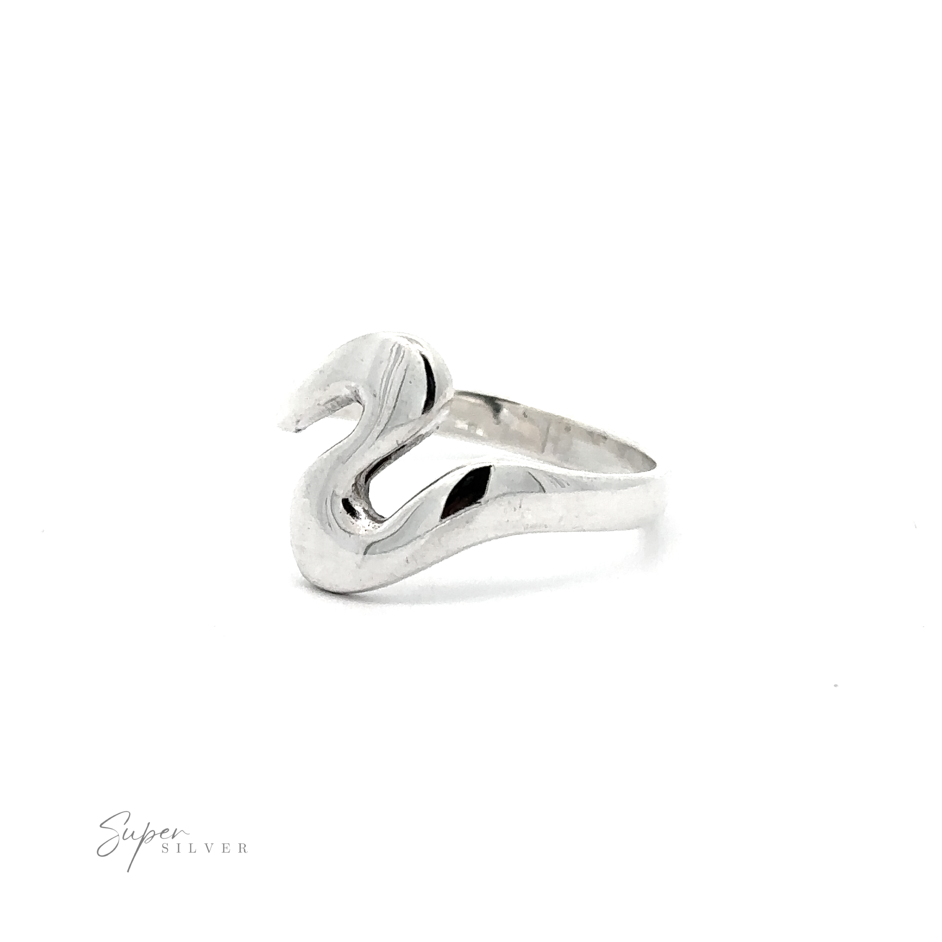 Trendy Funky Squiggle Ring in .925 Sterling Silver.