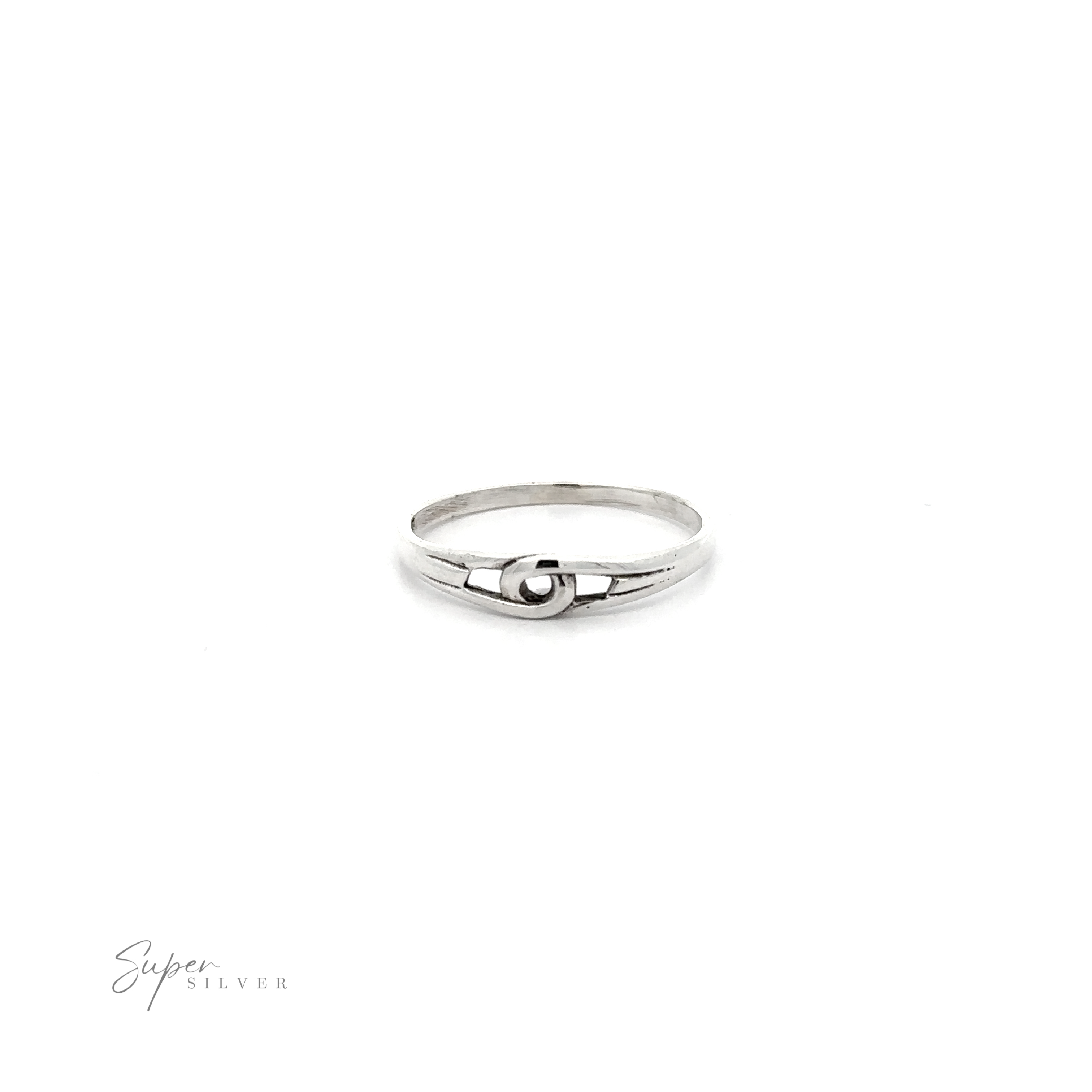 A dainty Freestyle Loop Ring with a small diamond on it.