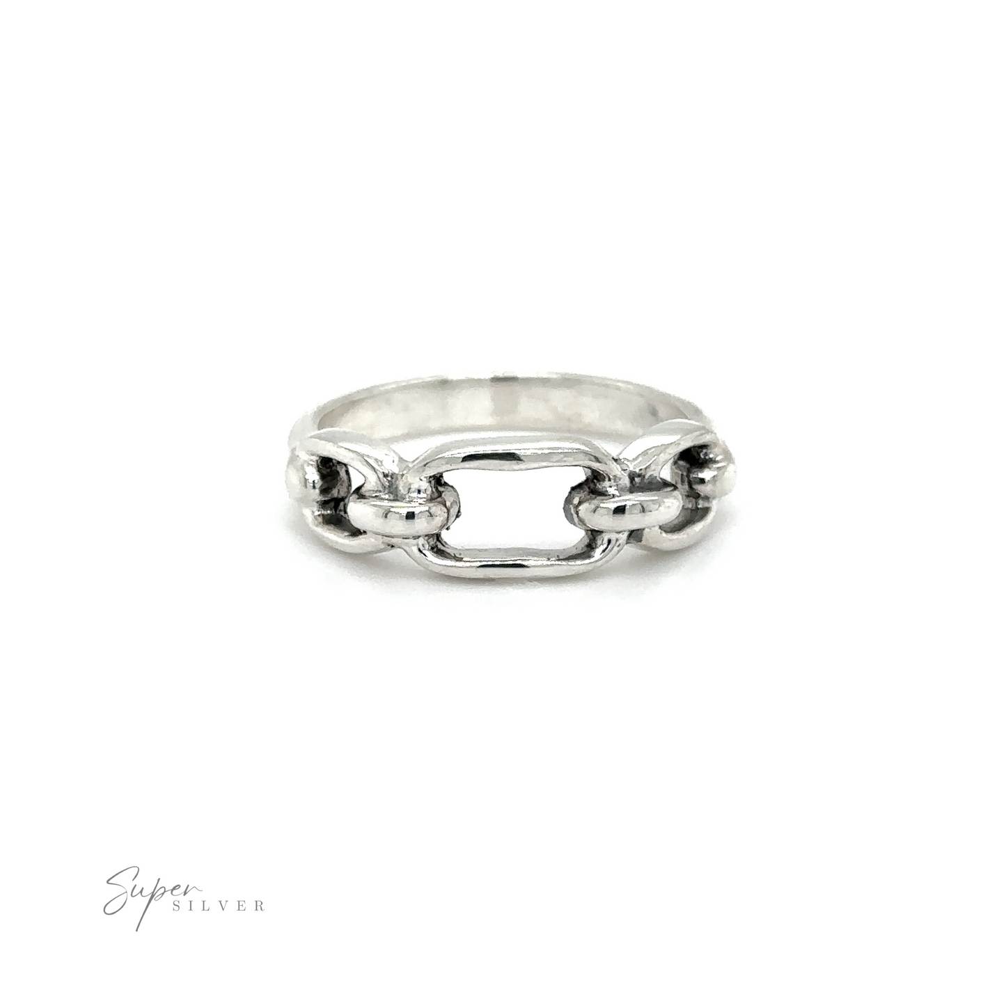 
                  
                    A modern Thick Chain Link Ring from Super Silver, offering versatility with its sleek silver design.
                  
                