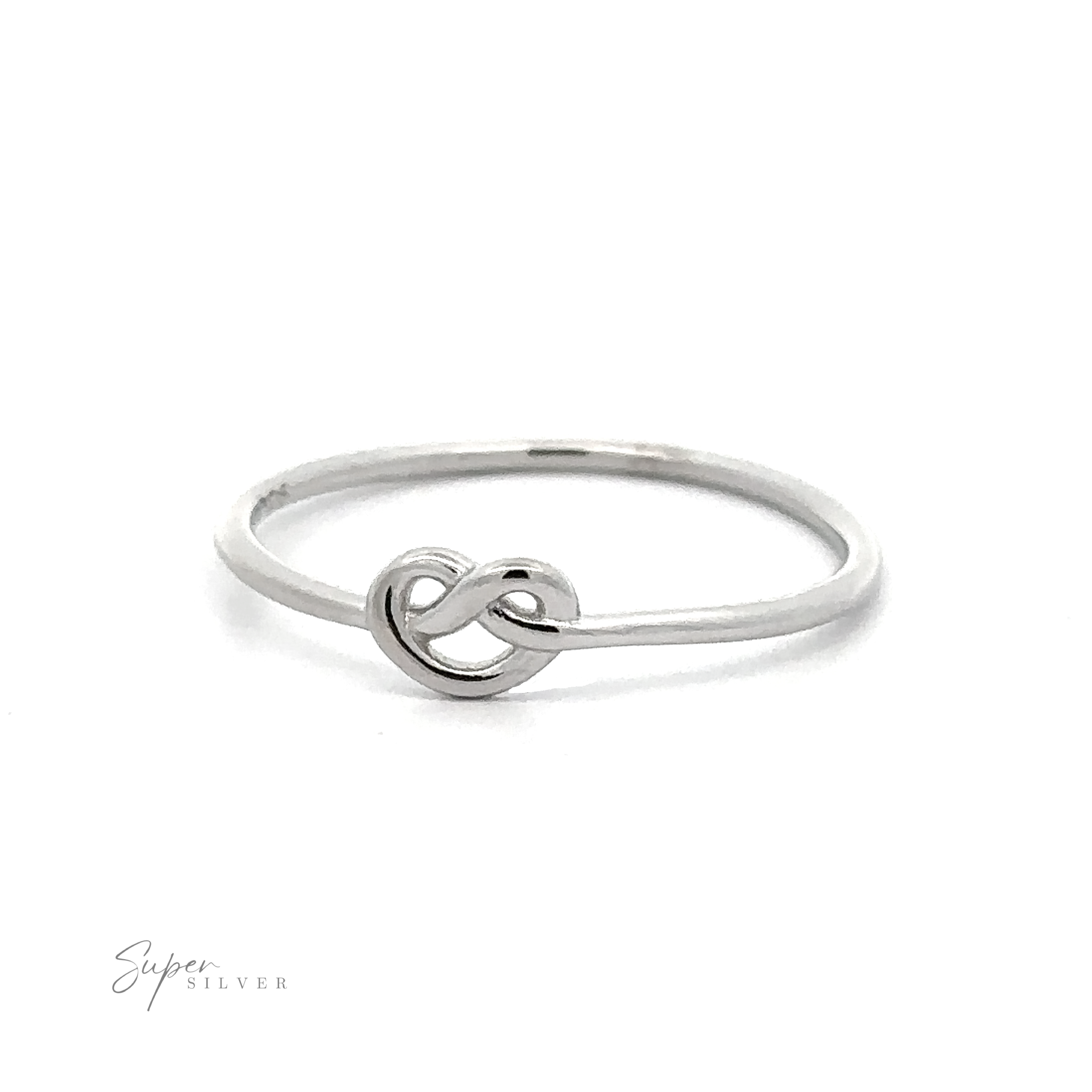 A minimalist sterling silver Love Knot Ring.