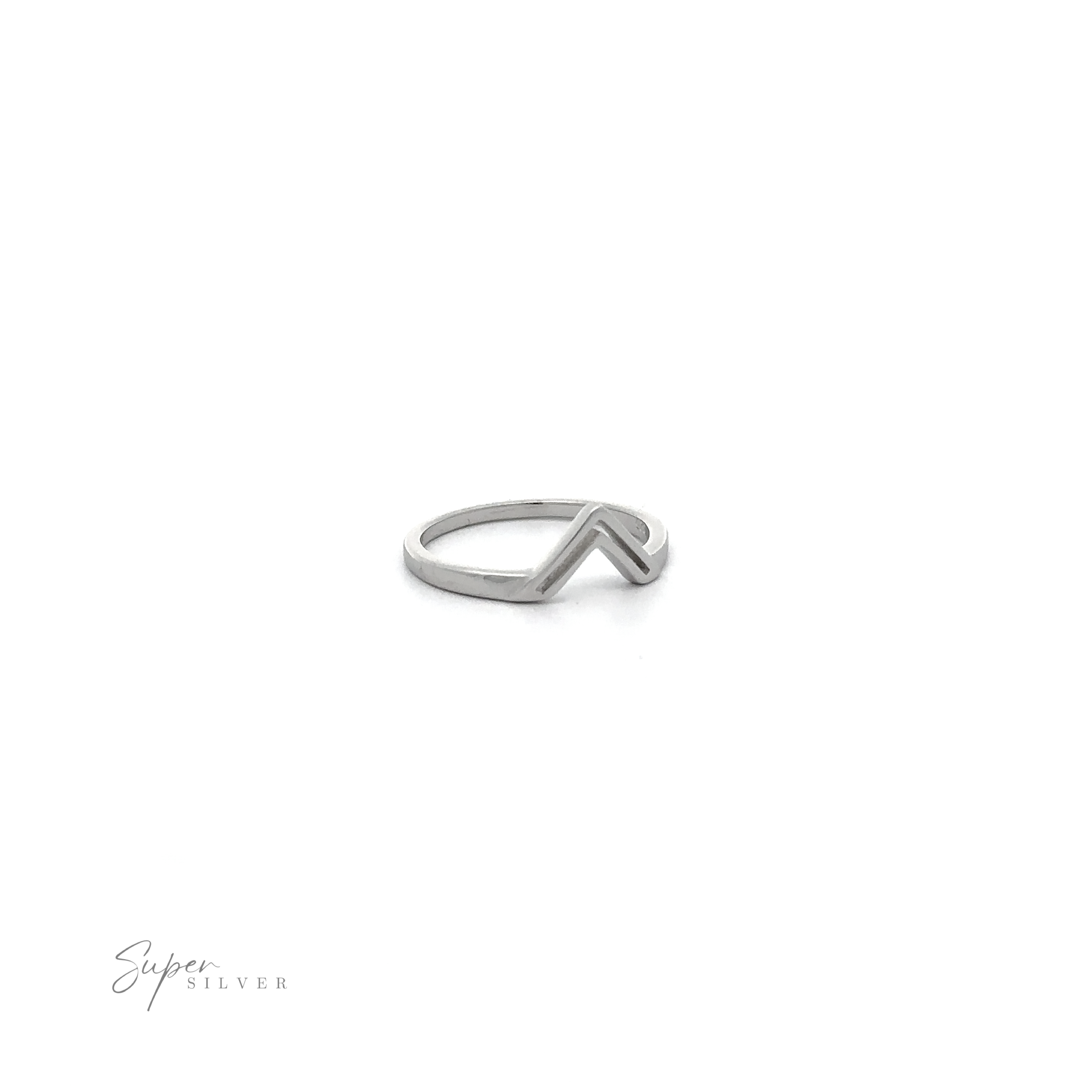 A minimalist silver midi ring with a Unique "V" Shaped Ring design.
