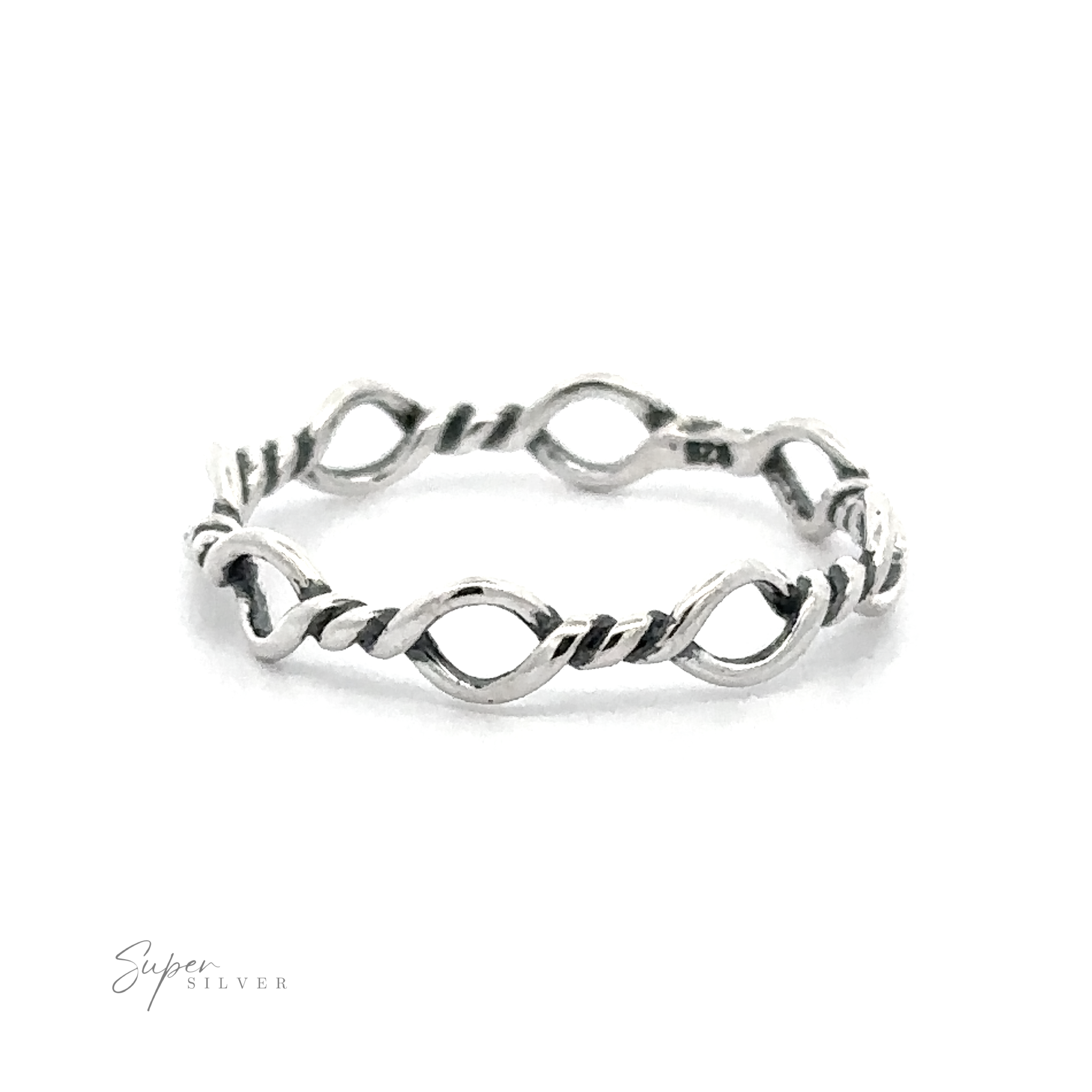 A Rope Ring with an intricate design and high polish finish.