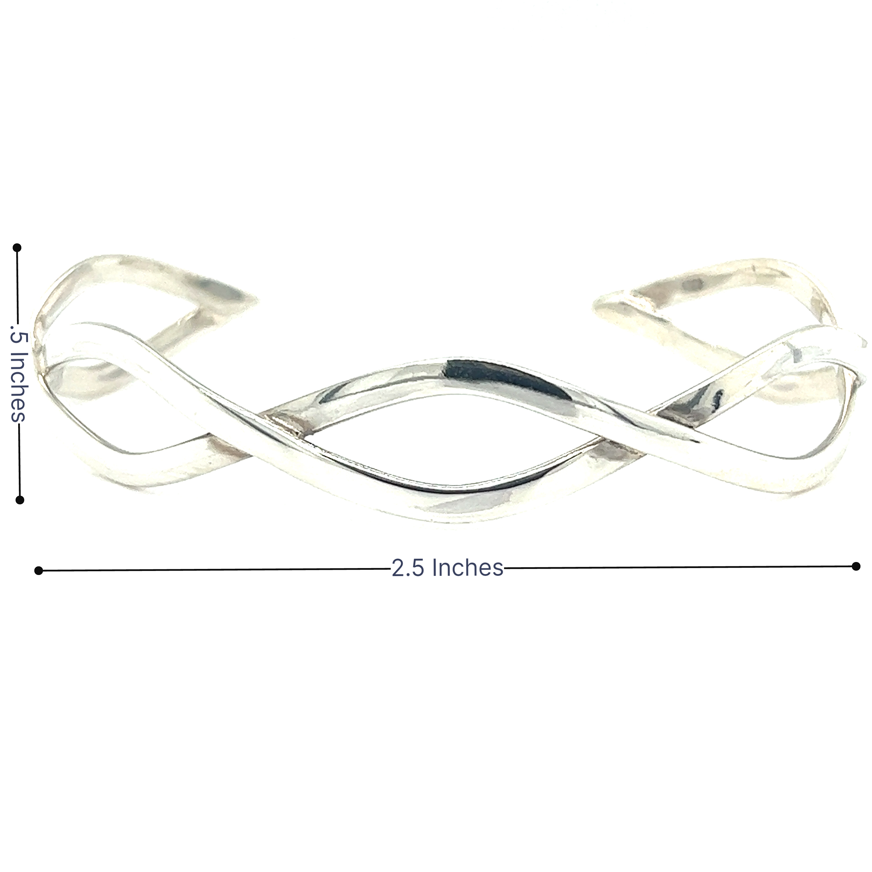 A Super Silver Stylish Twisted Silver Cuff with a twisted design.