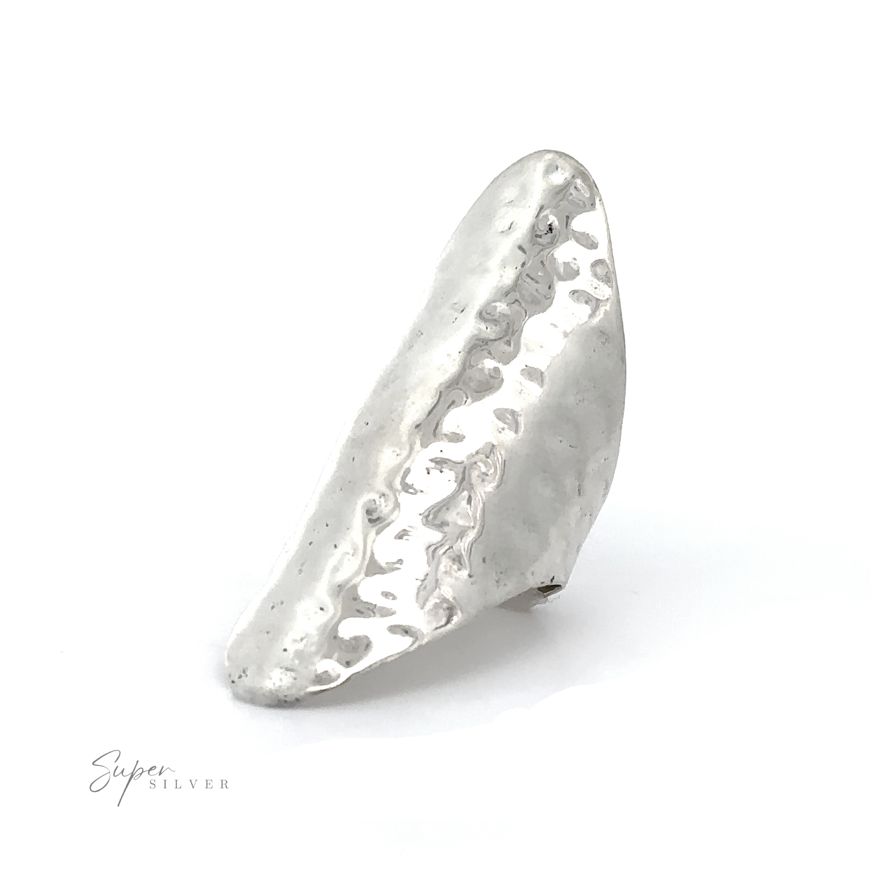 A bold silver Statement Hammered Ring, making it a statement piece for bold expression.
