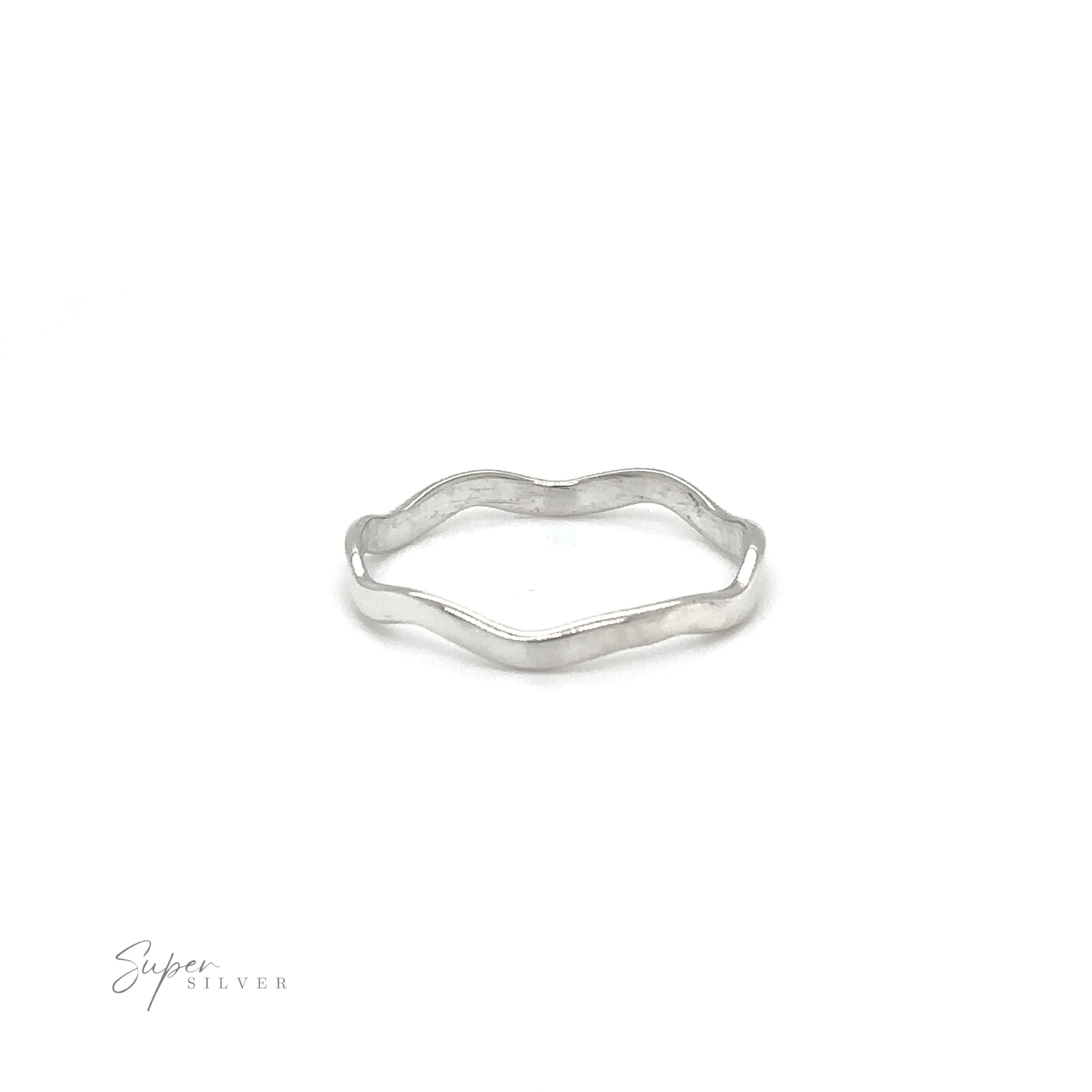 A timeless and versatile Wavy Silver Band with a minimalist style and simple wavy band.