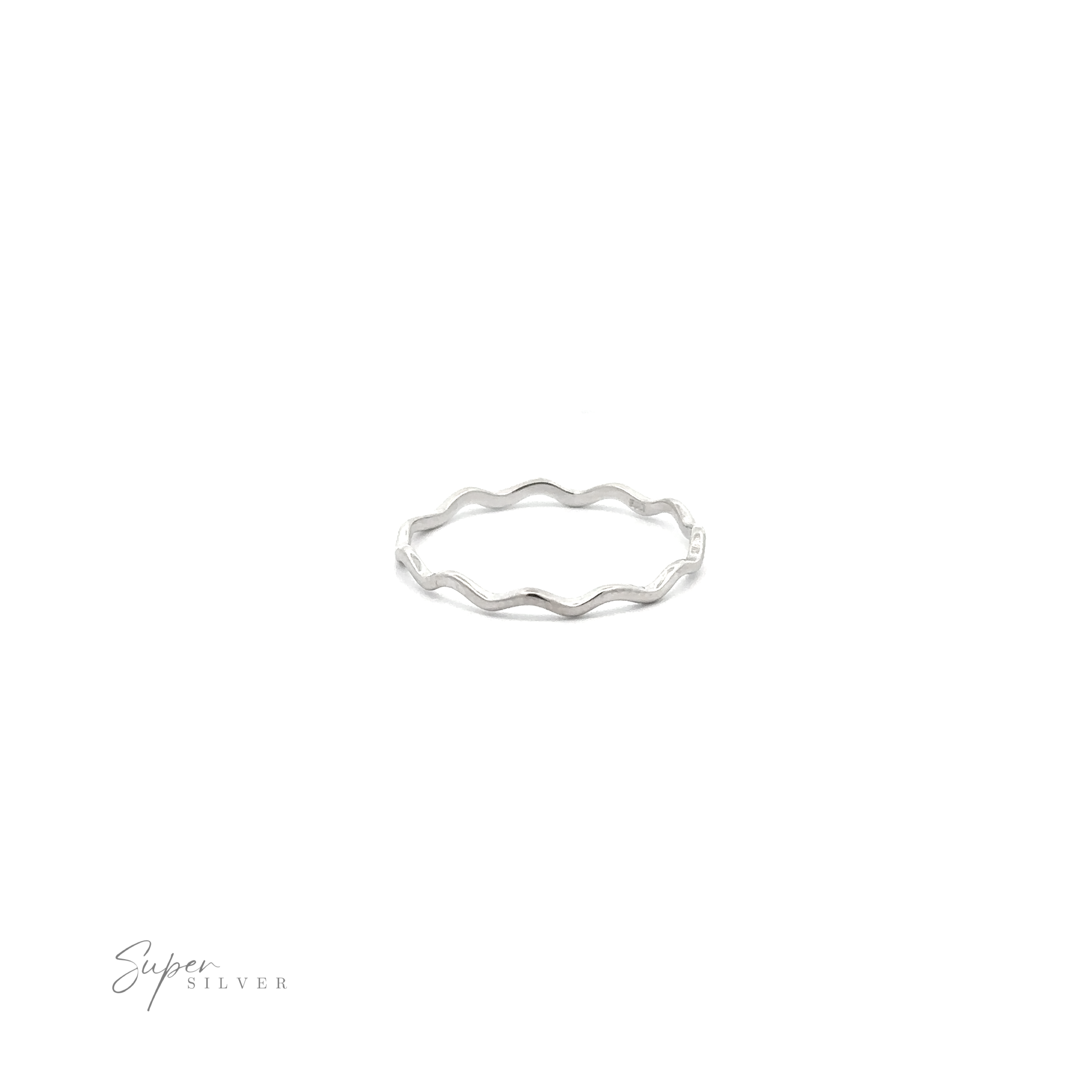 A Sterling Silver Wavy Band with a wavy pattern.