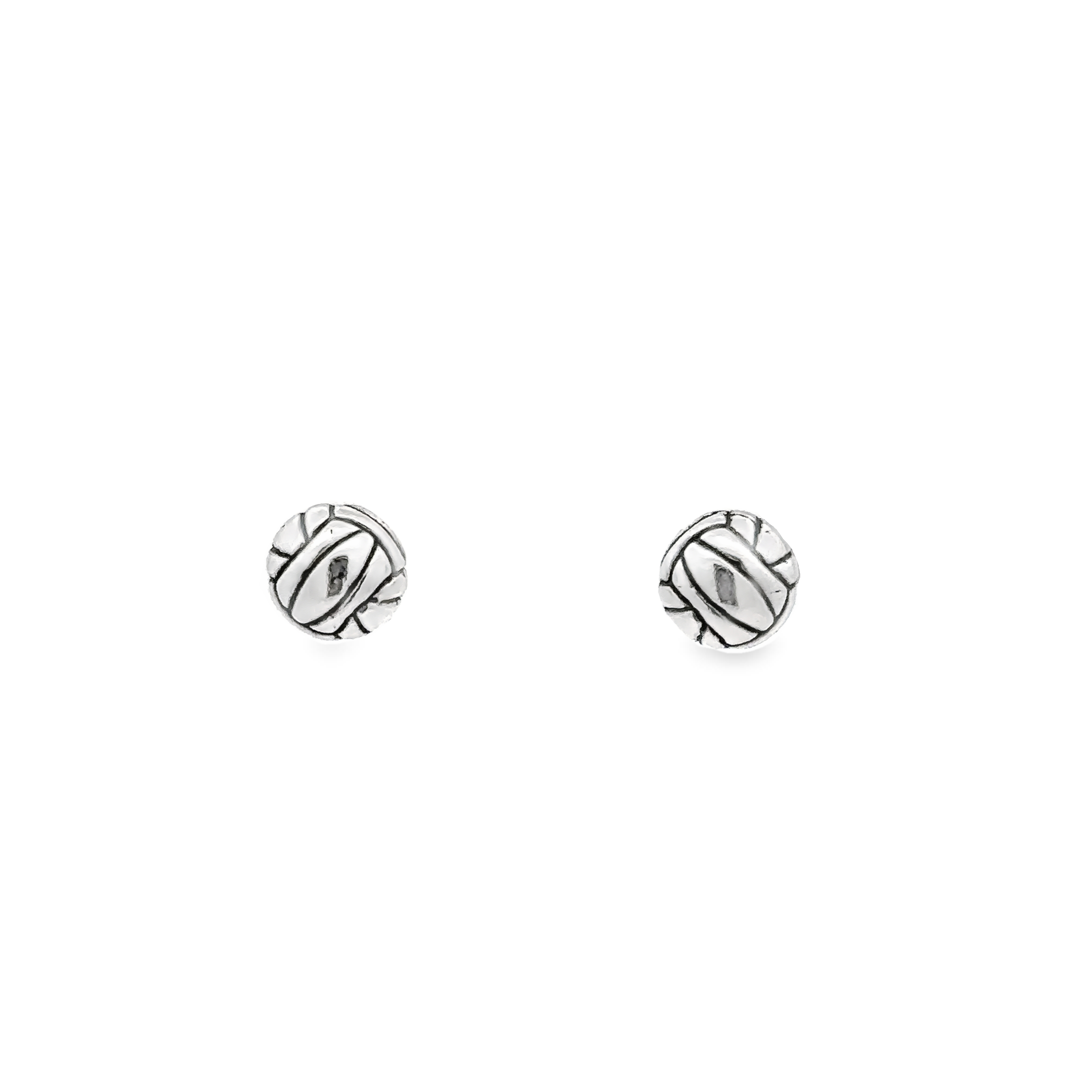 A pair of Sport Balls Studs on a white background, featuring elegant studs.