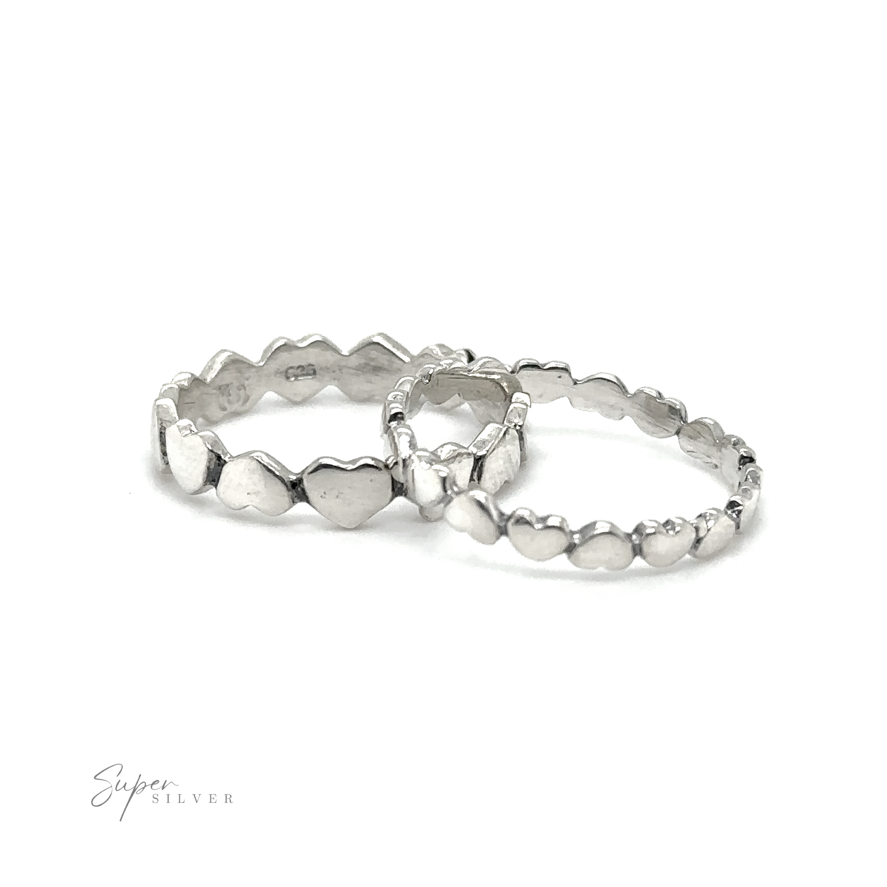 Two Hearts Band With Alternating Pattern on a white background.