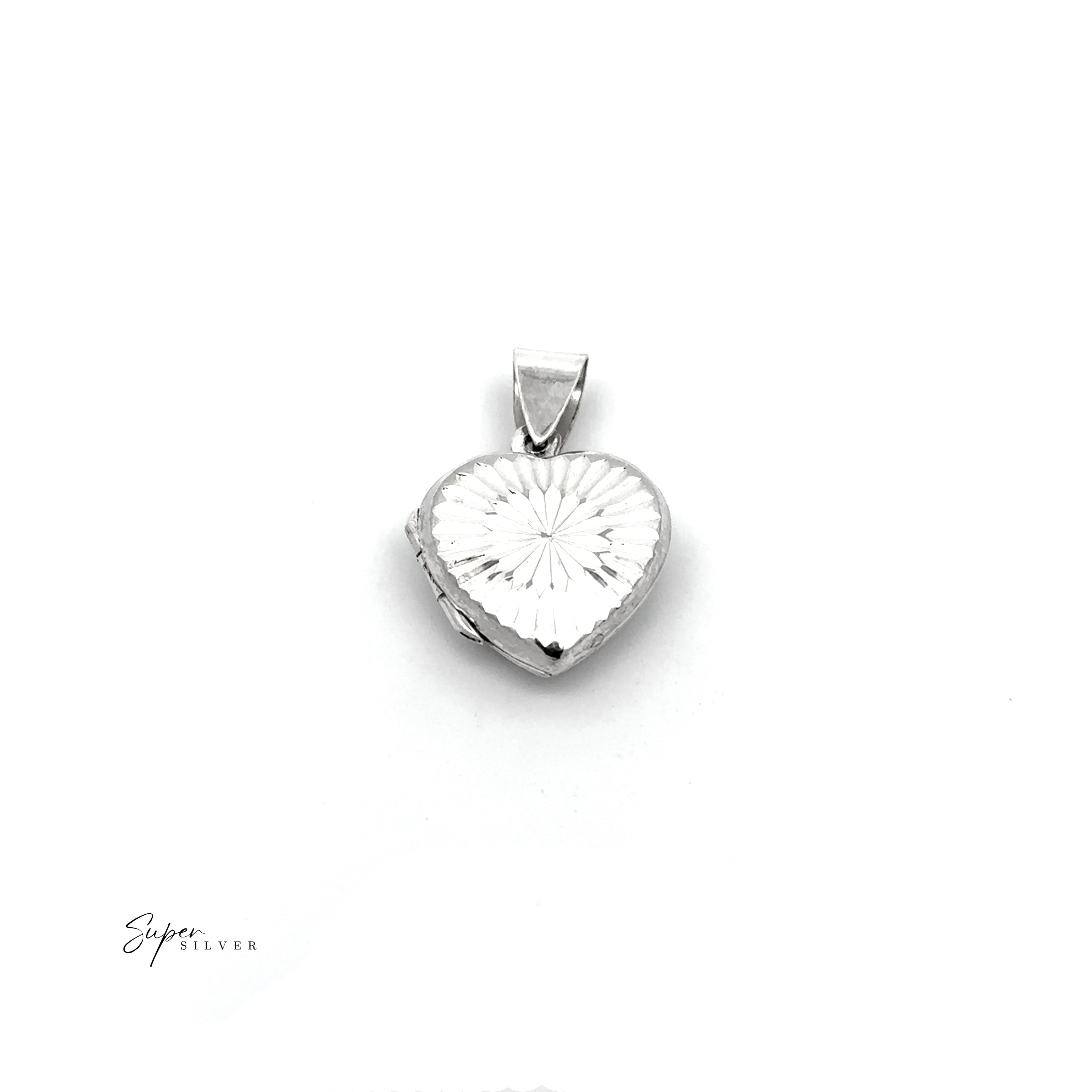Starburst Engraved Heart Locket