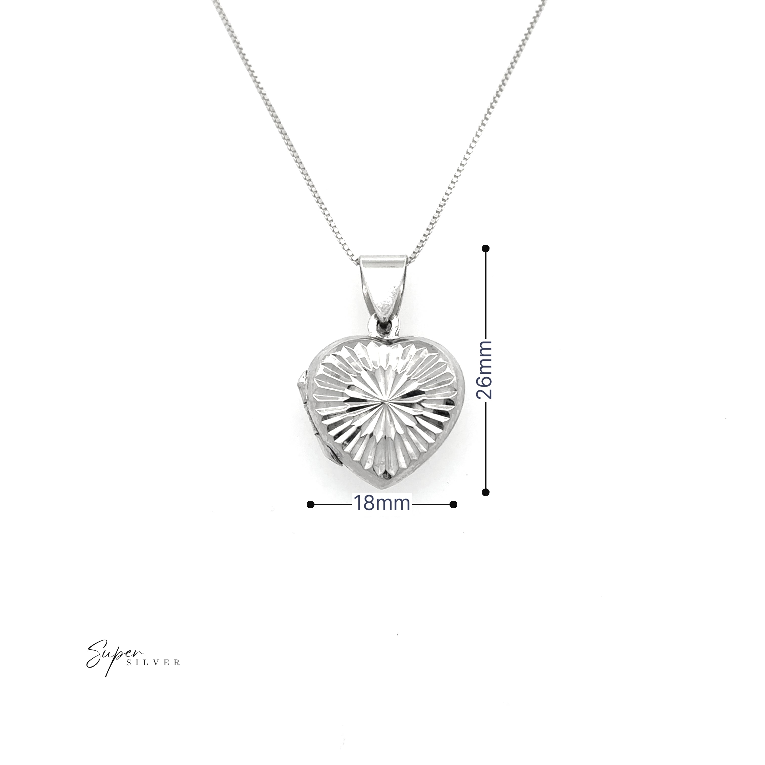 Starburst Engraved Heart Locket