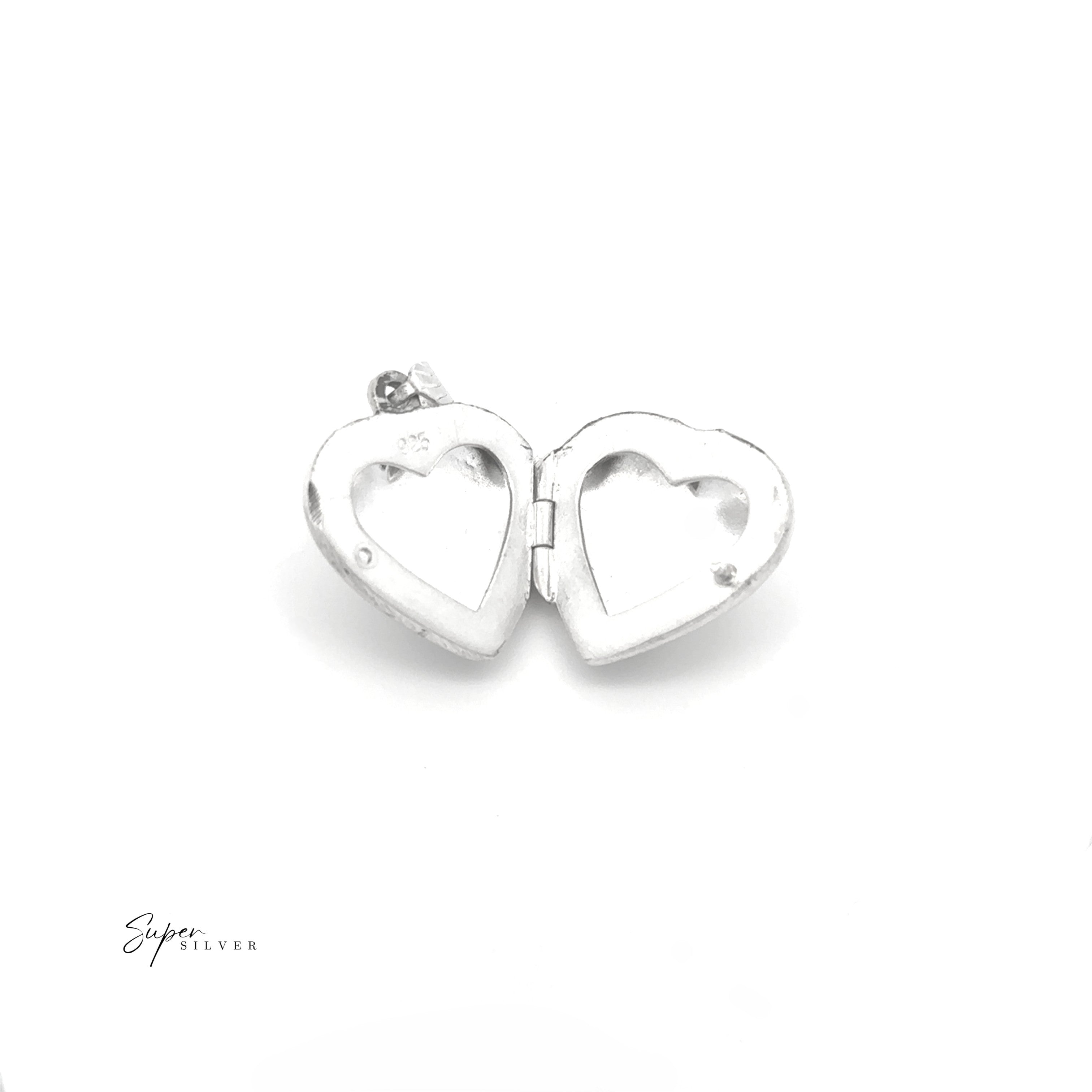 Silver Heart Scroll Locket