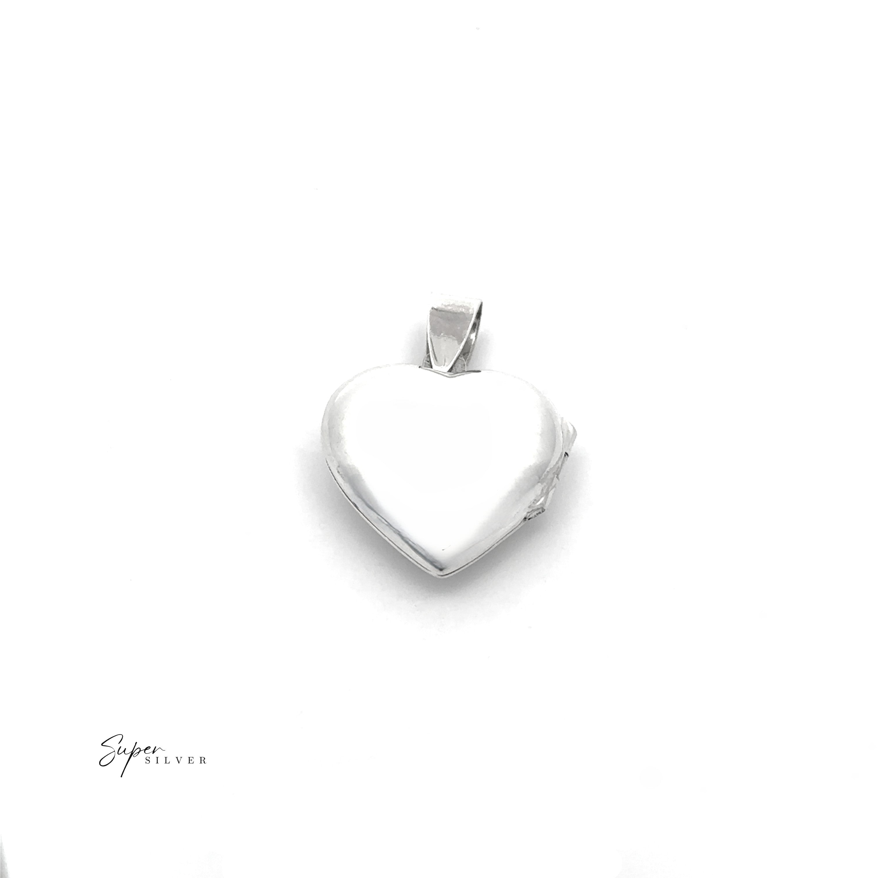 The Plain Heart Lockets feature a sterling silver heart pendant with a smooth, polished finish, displayed on a white background—a classic tribute jewelry piece ideal for keepsakes.