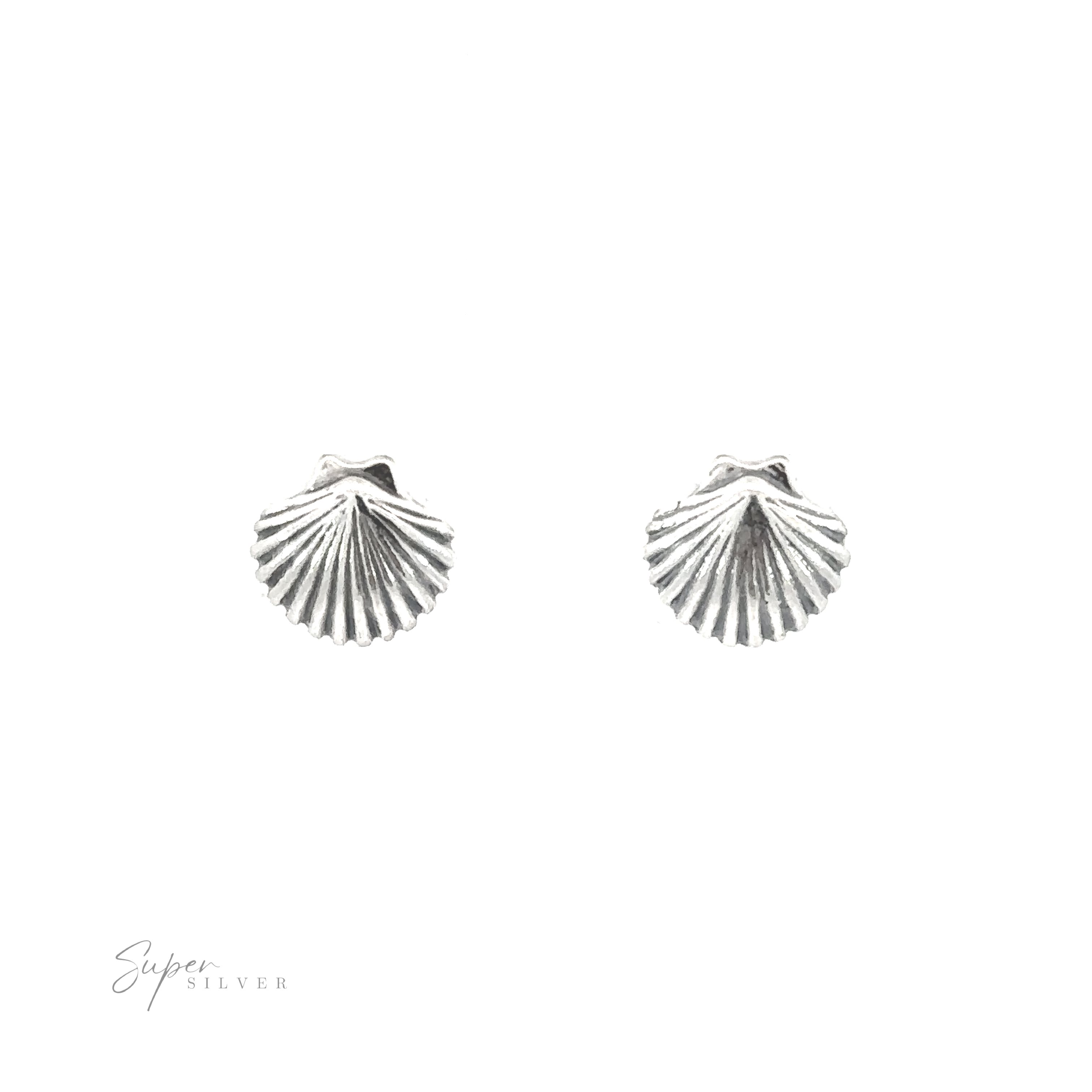 Seashell Studs with a coastal vibe on a white background.
